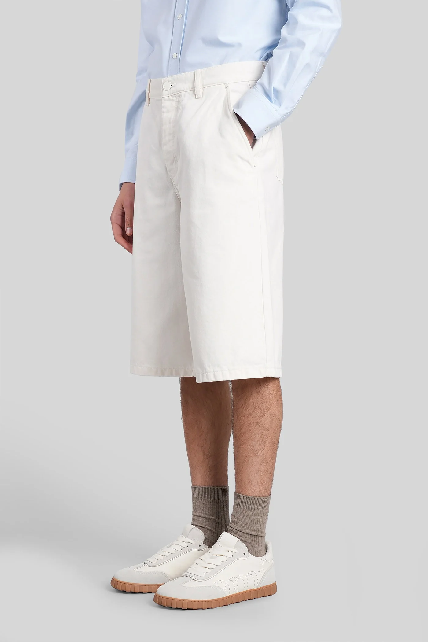 Shorts in white cotton - Image 4