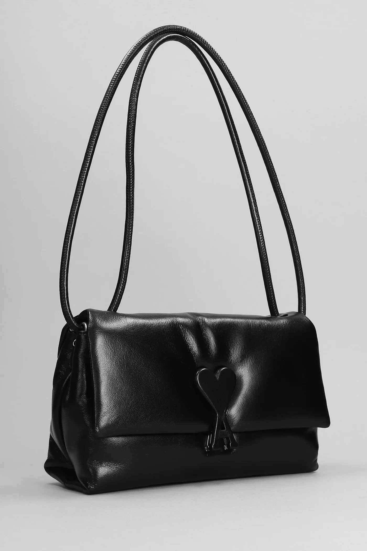 Shoulder bag in black leather - Image 4