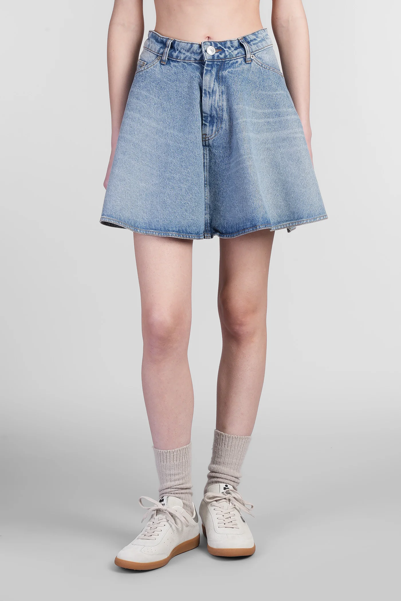 Skirt in blue cotton