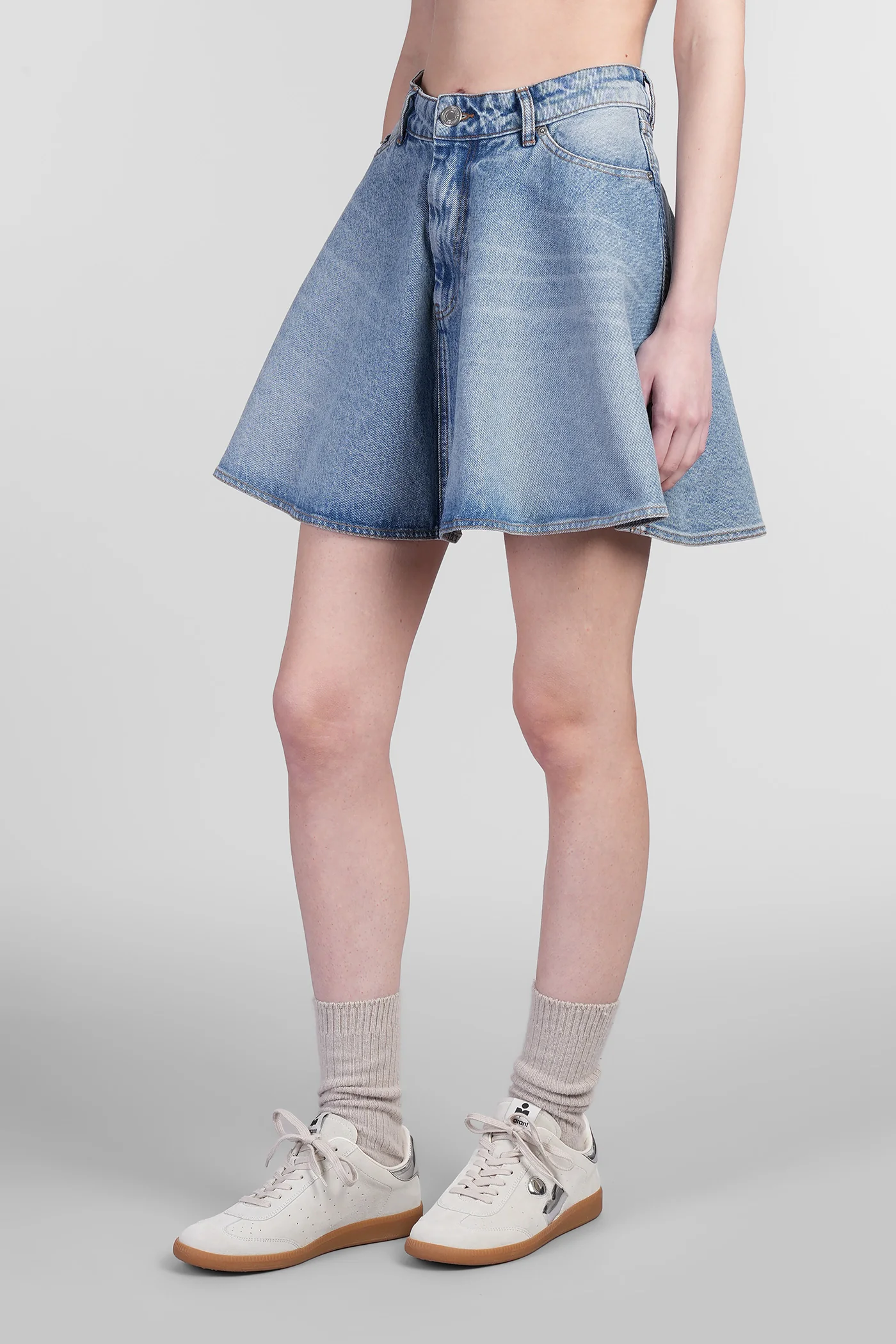 Skirt in blue cotton - Image 4