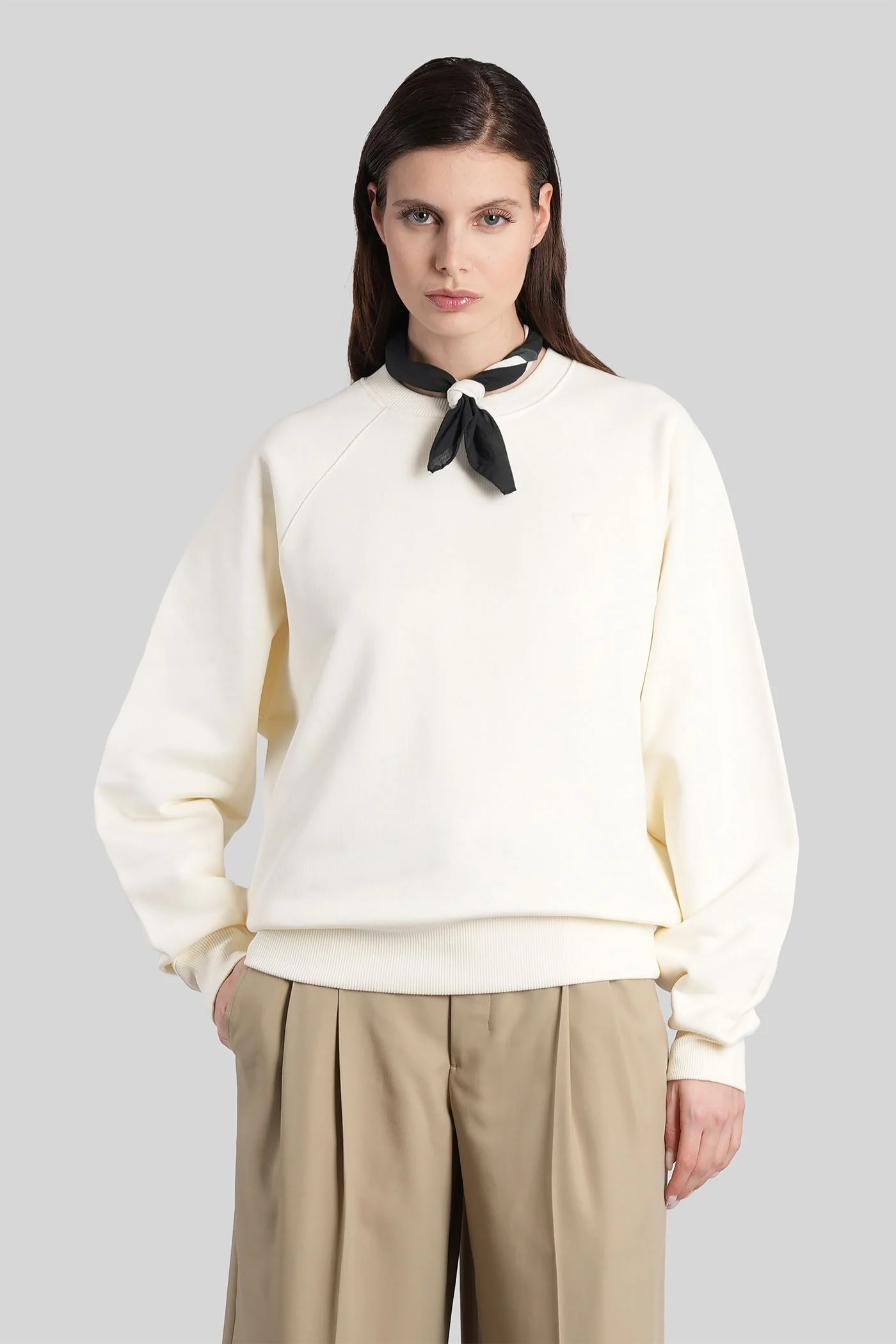 Sweatshirt in beige cotton