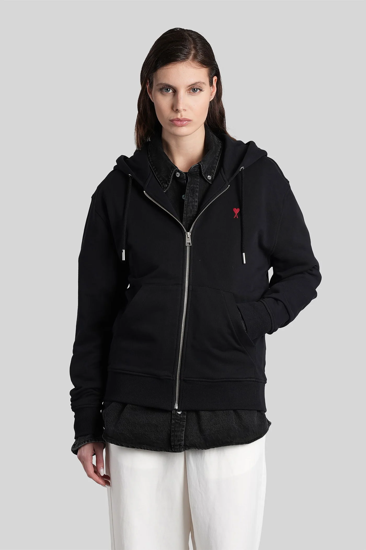 Sweatshirt in black cotton