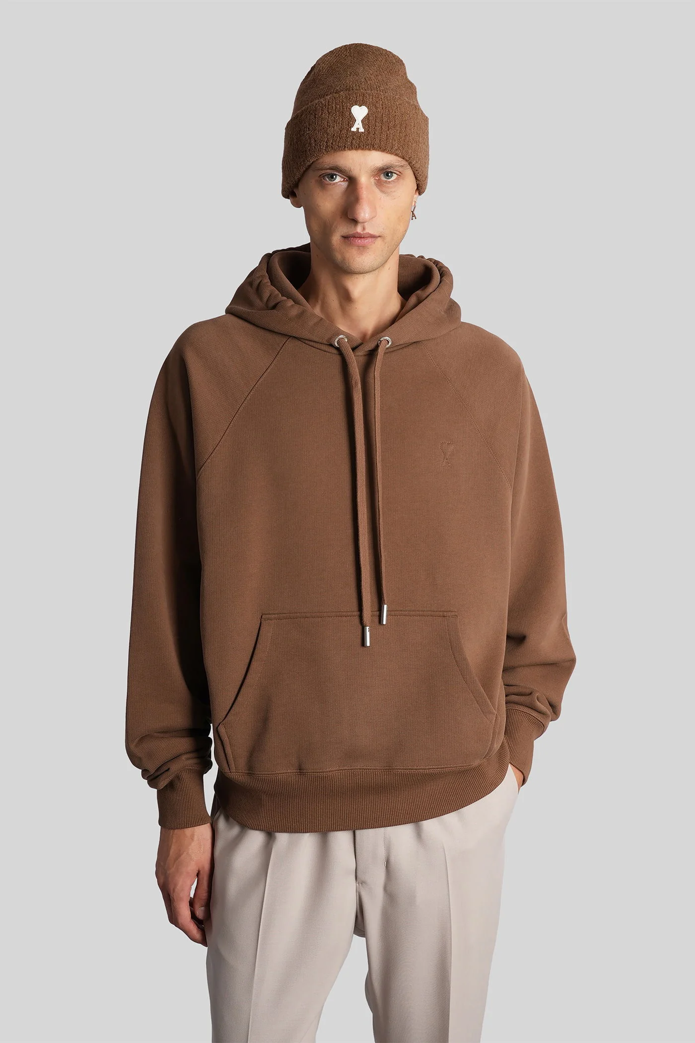 Sweatshirt in brown cotton