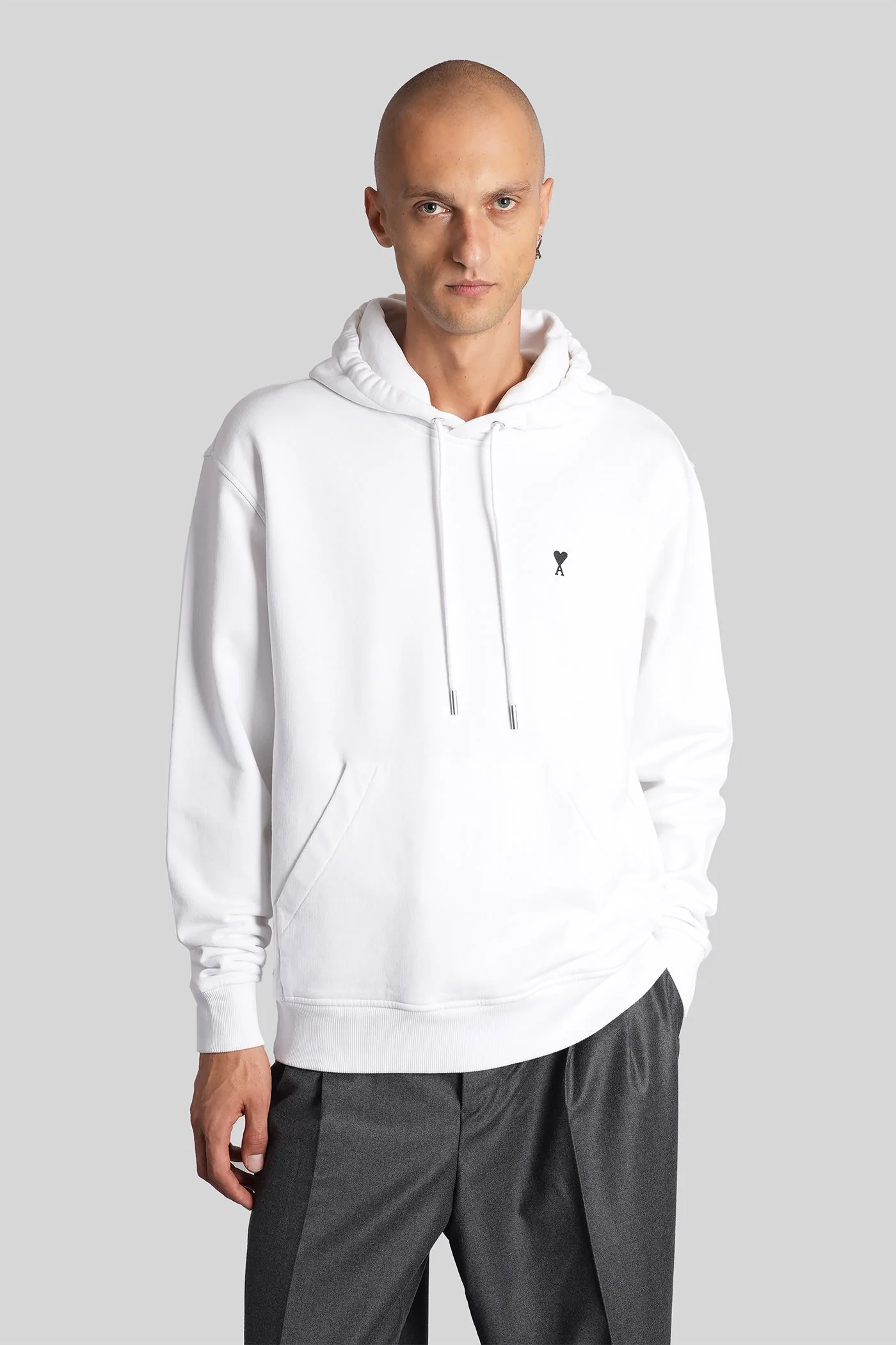 Sweatshirt in white cotton