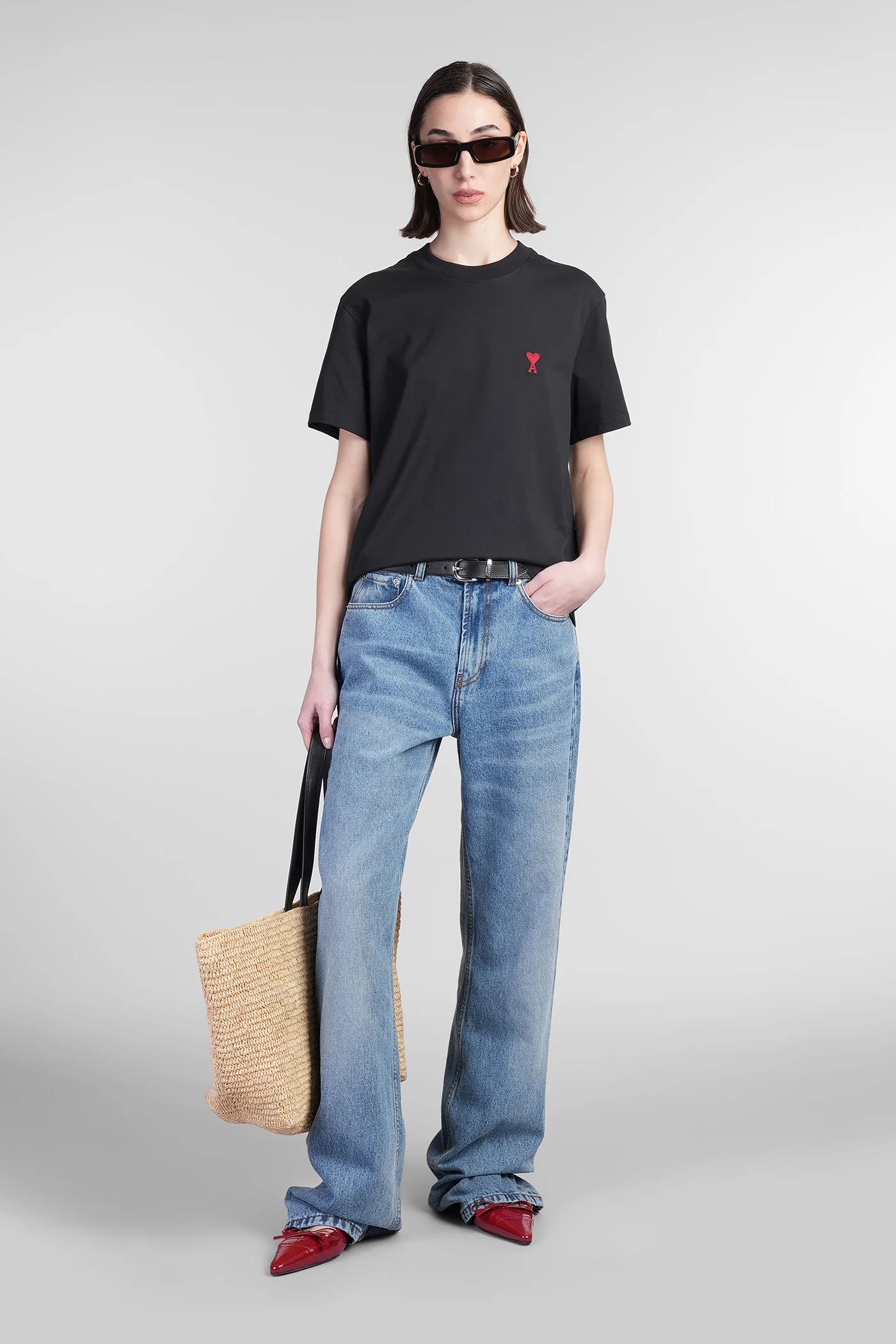 T-Shirt in black cotton - Image 2