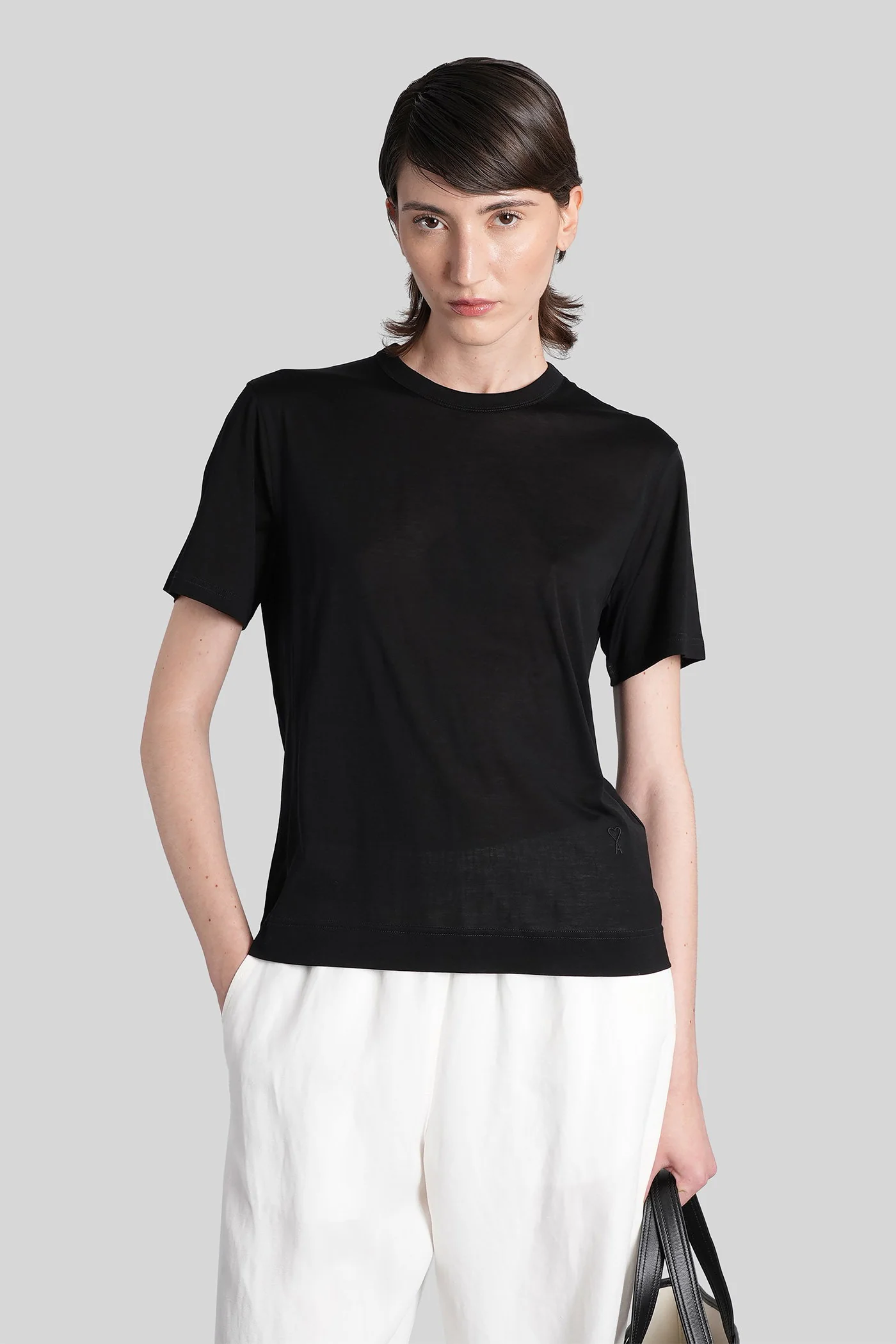 T-Shirt in black cotton