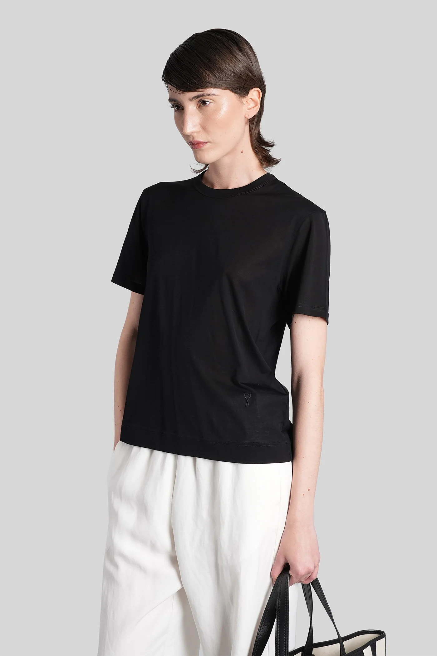 T-Shirt in black cotton - Image 4