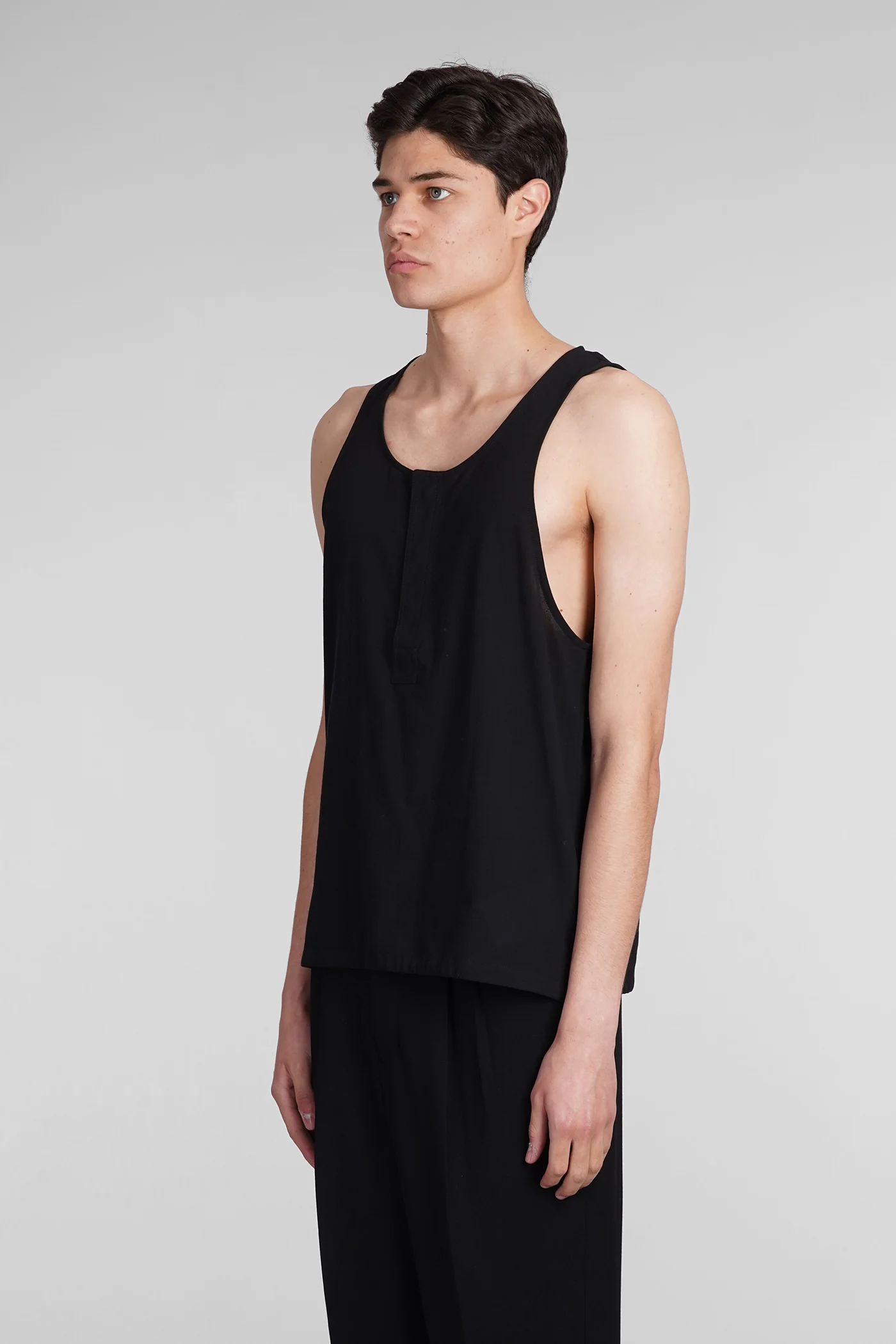 tank Top in black cotton - Image 4