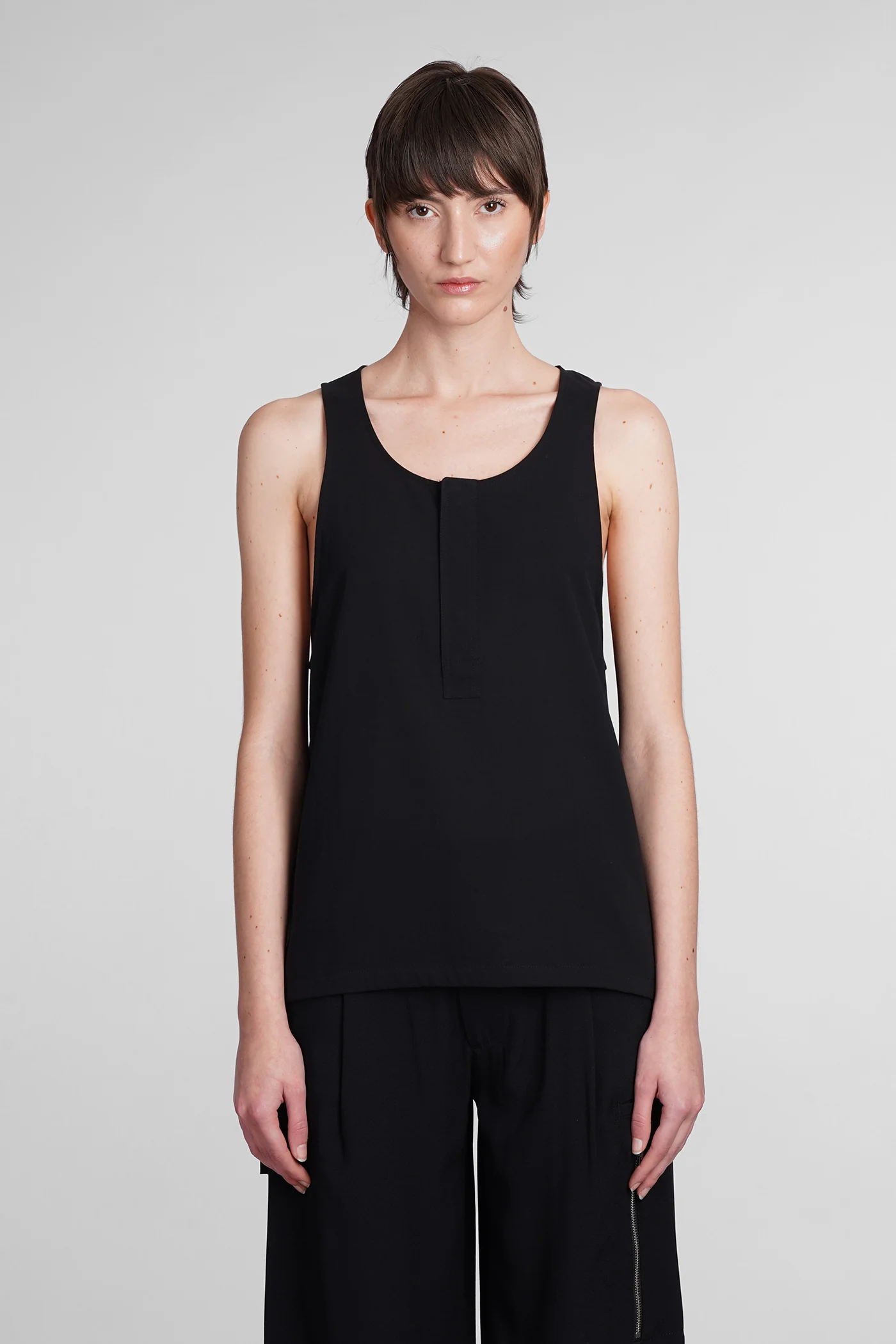 Topwear in black cotton