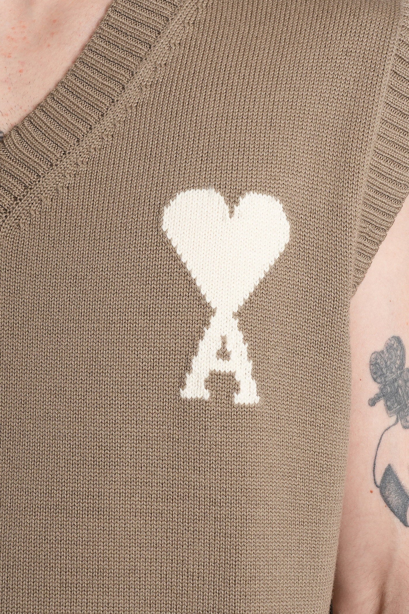 Vest in taupe wool - Image 5