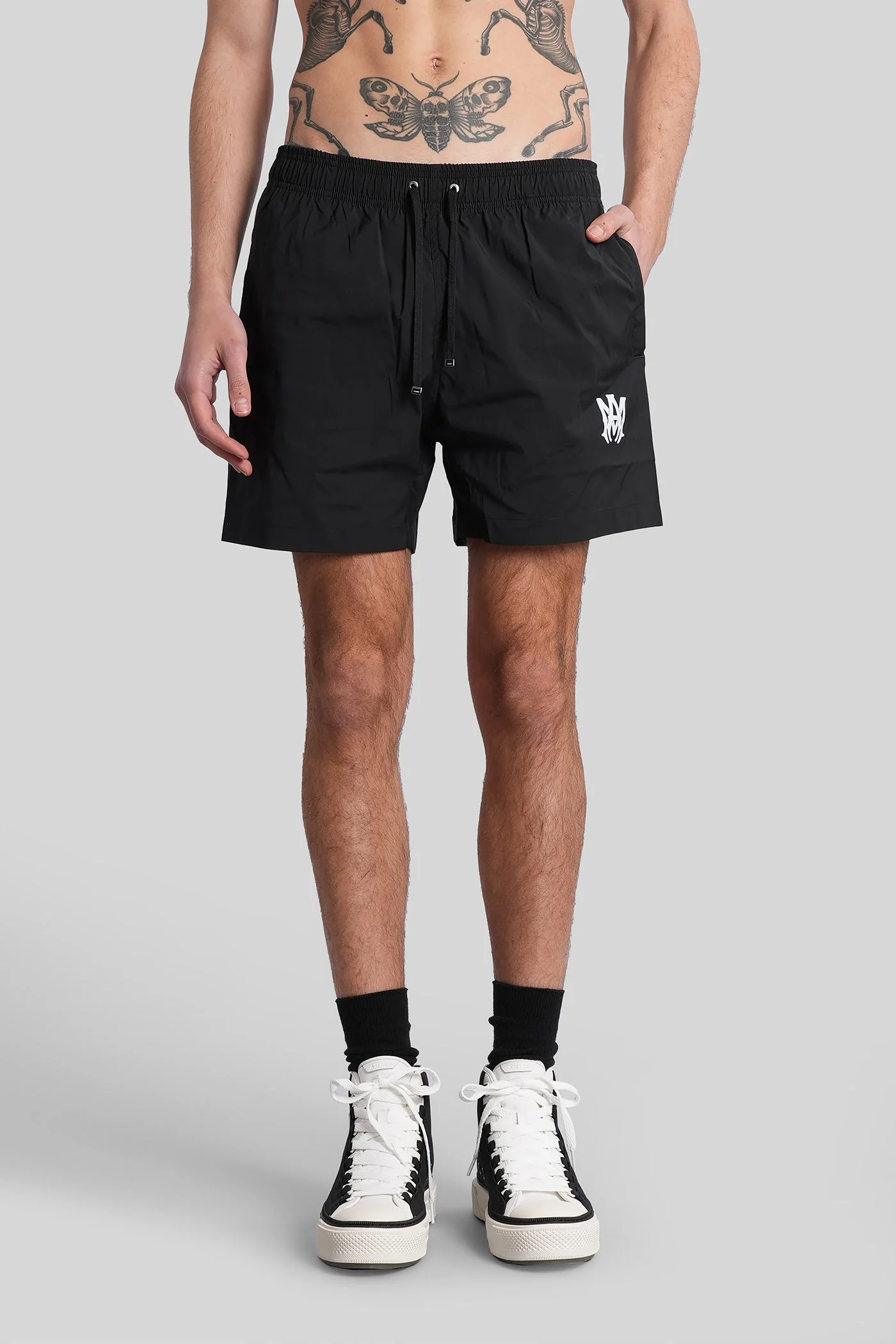 Beachwear in black polyester