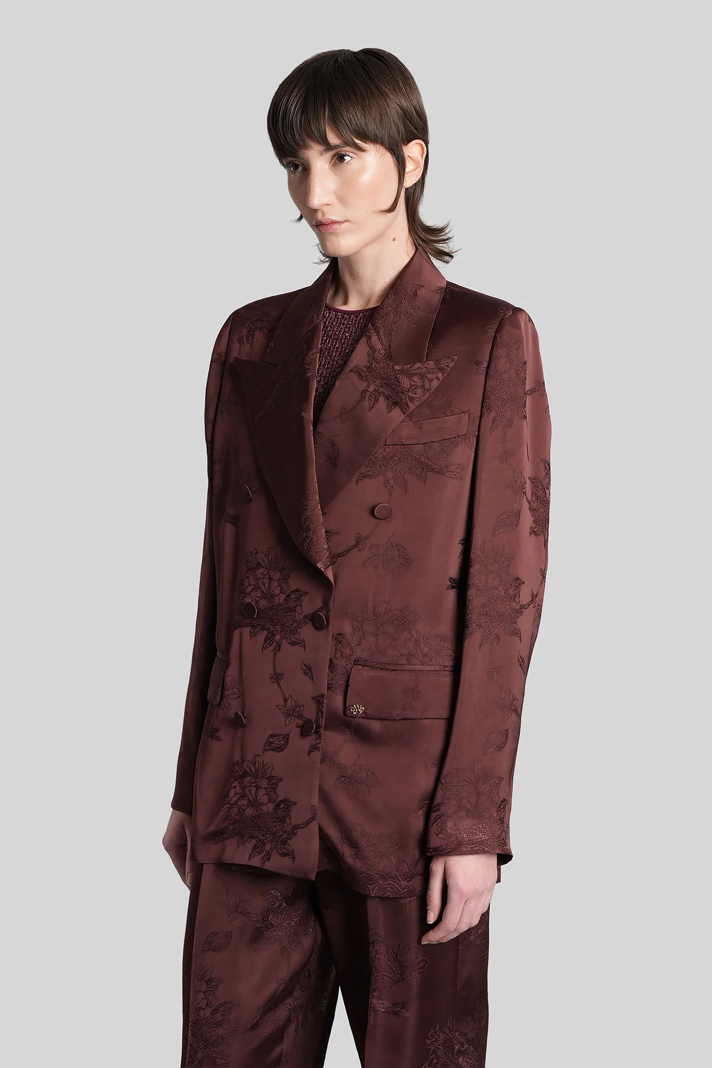 Blazer in bordeaux viscose - Image 4