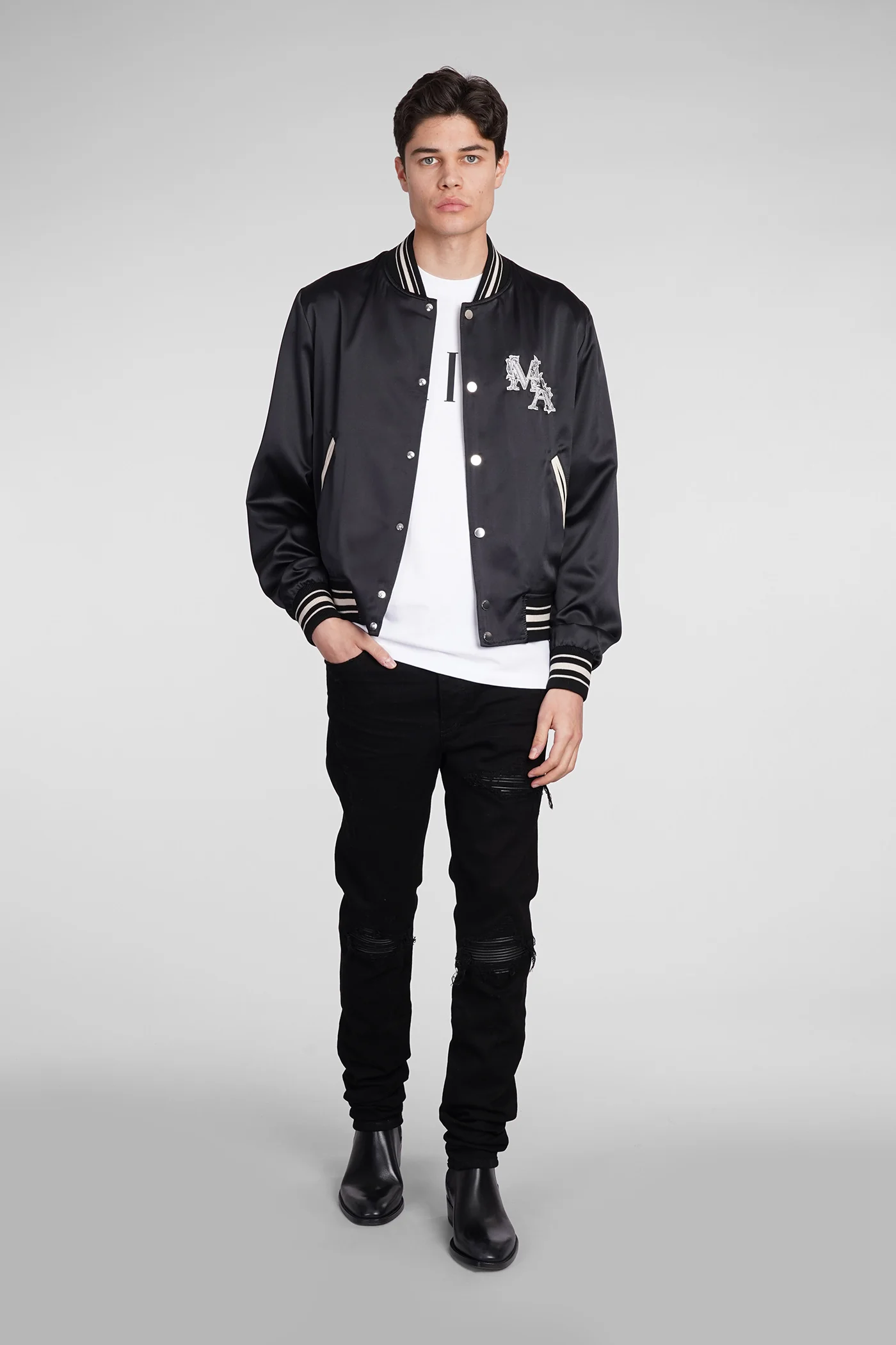 Bomber Jacket in black polyester - Image 2