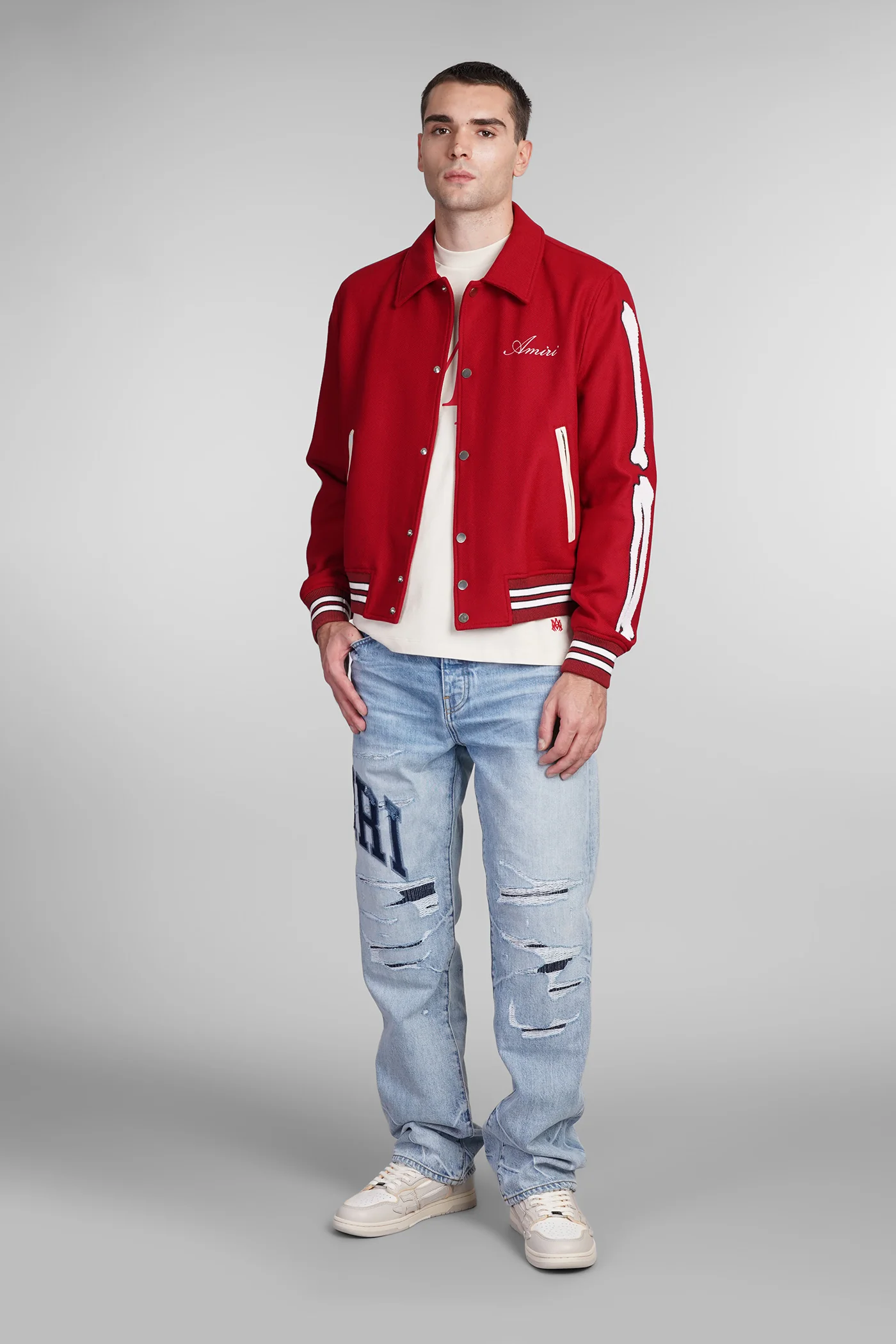 Bomber Jacket in red wool - Image 2
