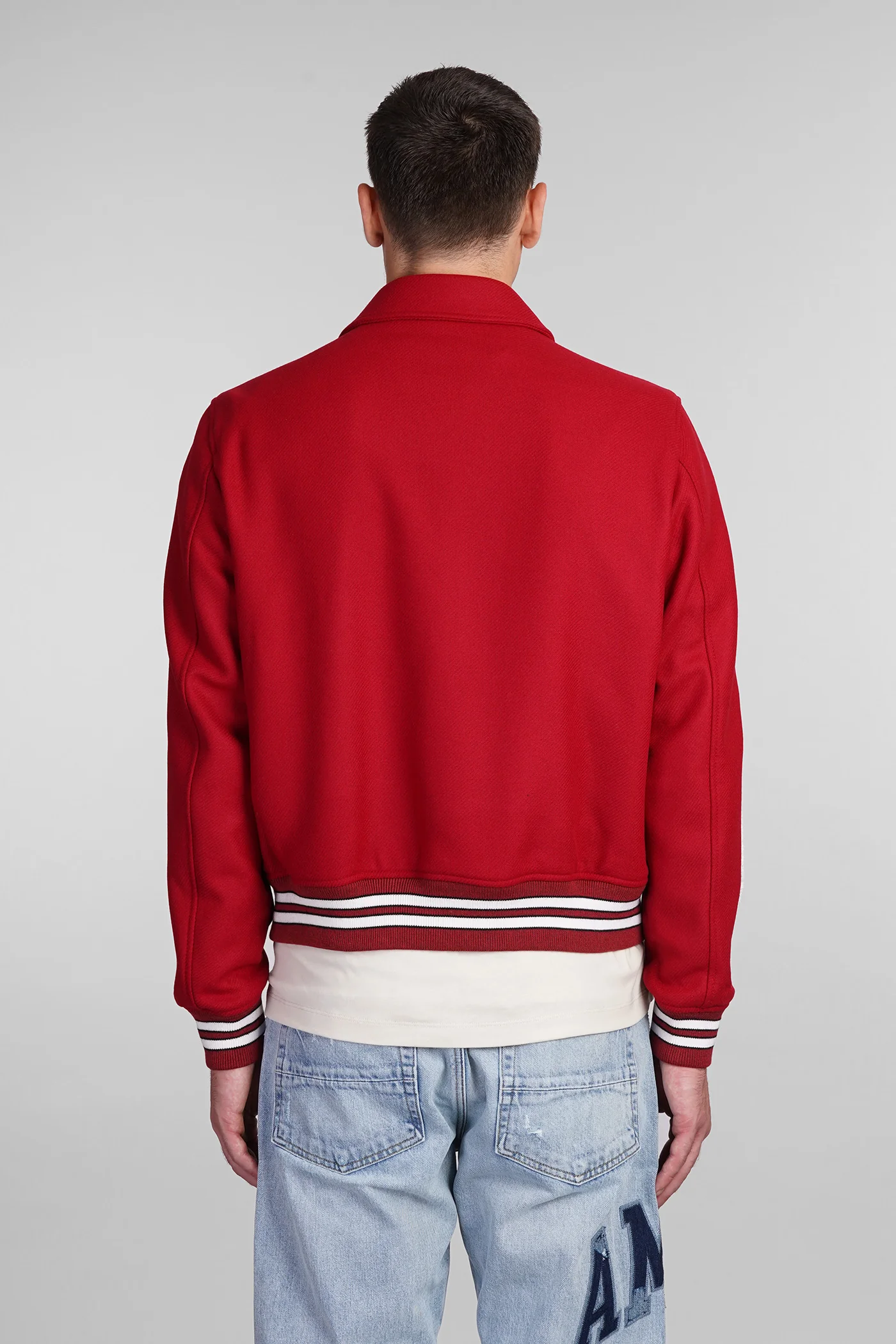 Bomber Jacket in red wool - Image 3