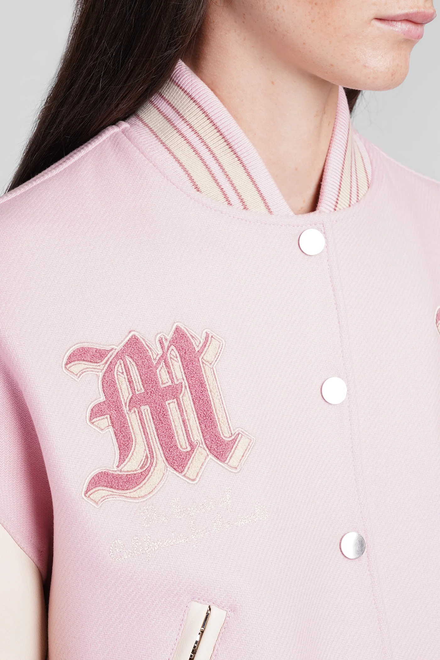 Bomber Jacket in rose-pink wool - Image 5
