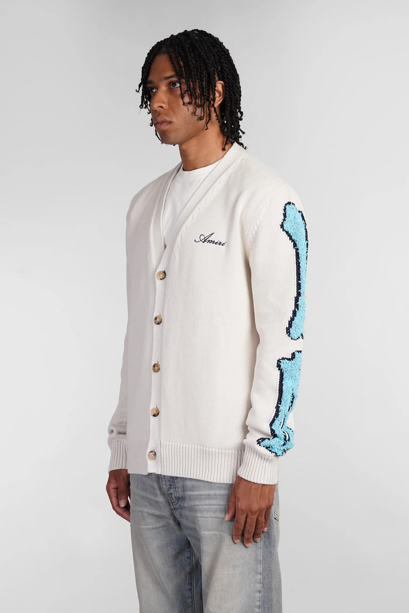 Cardigan in beige cotton - Image 4