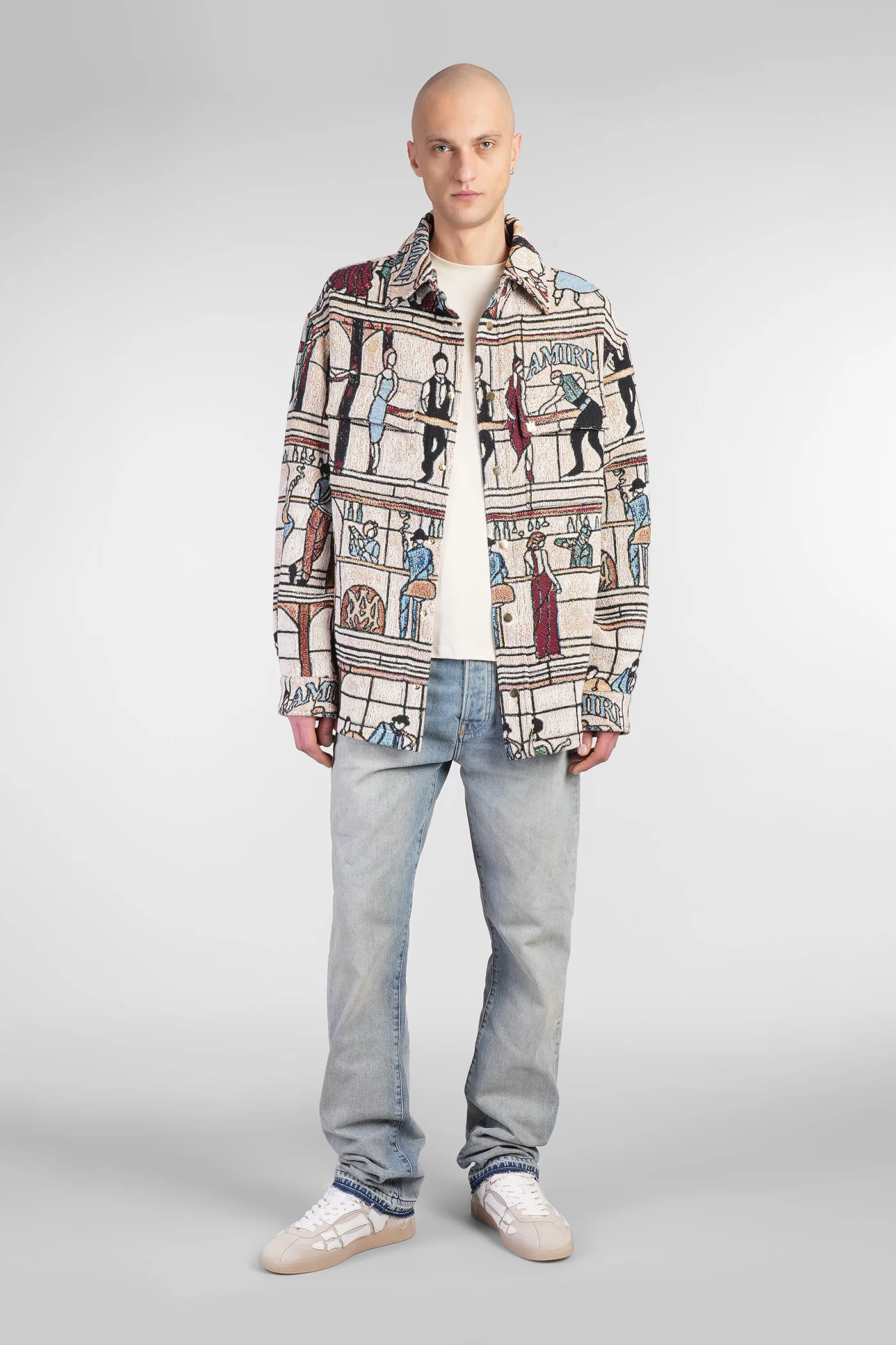 Casual jacket in beige cotton - Image 2