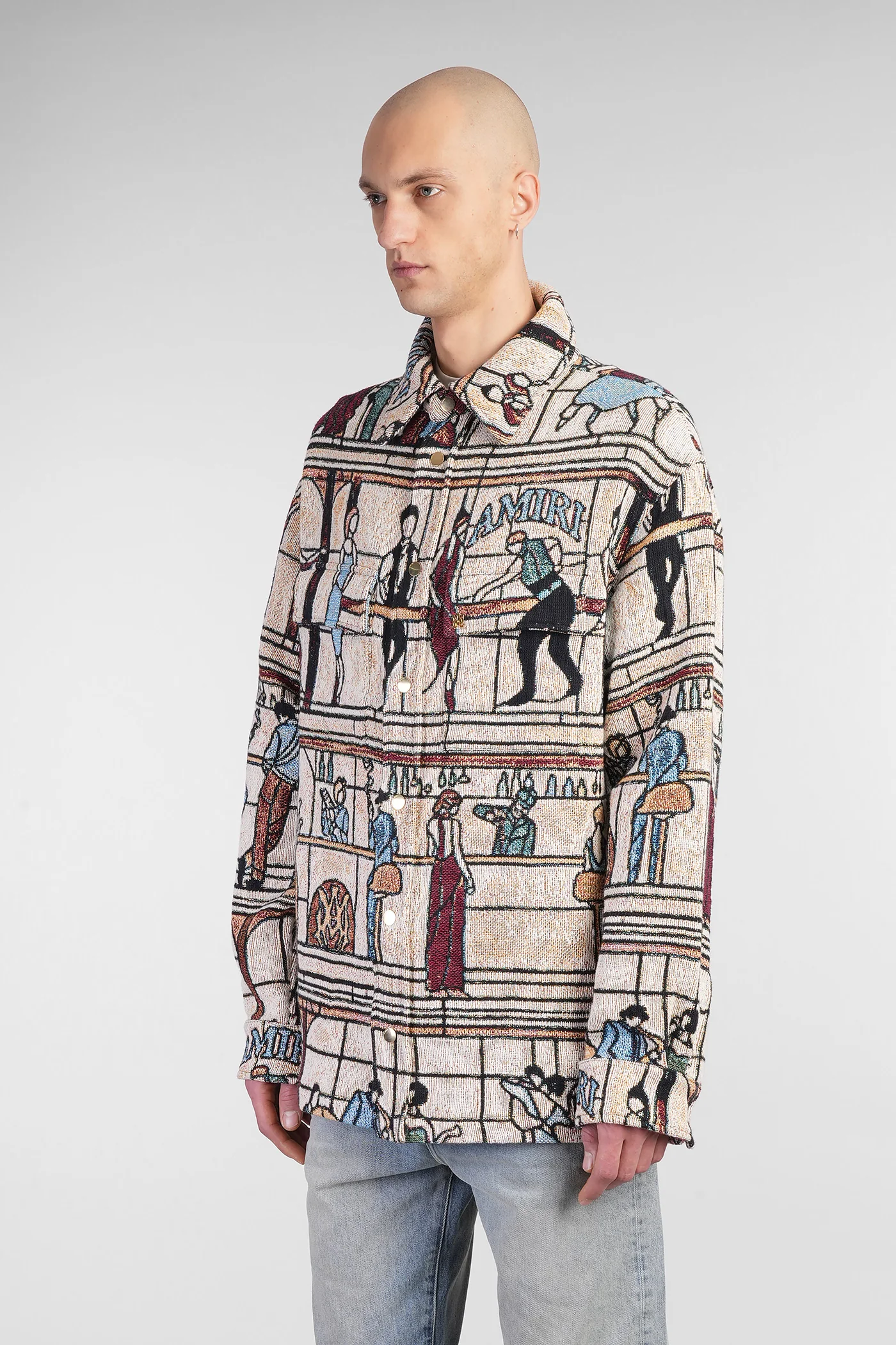 Casual jacket in beige cotton - Image 4