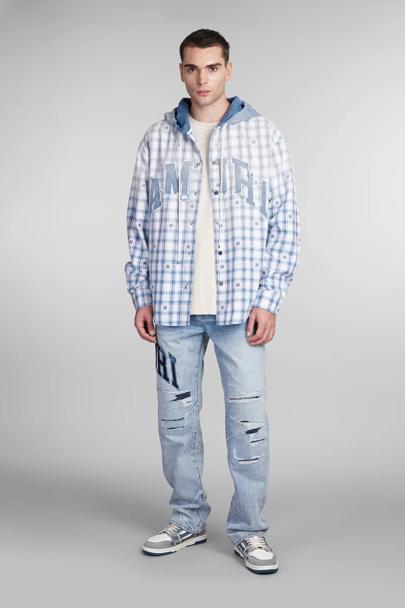 Casual jacket in cyan cotton - Image 2