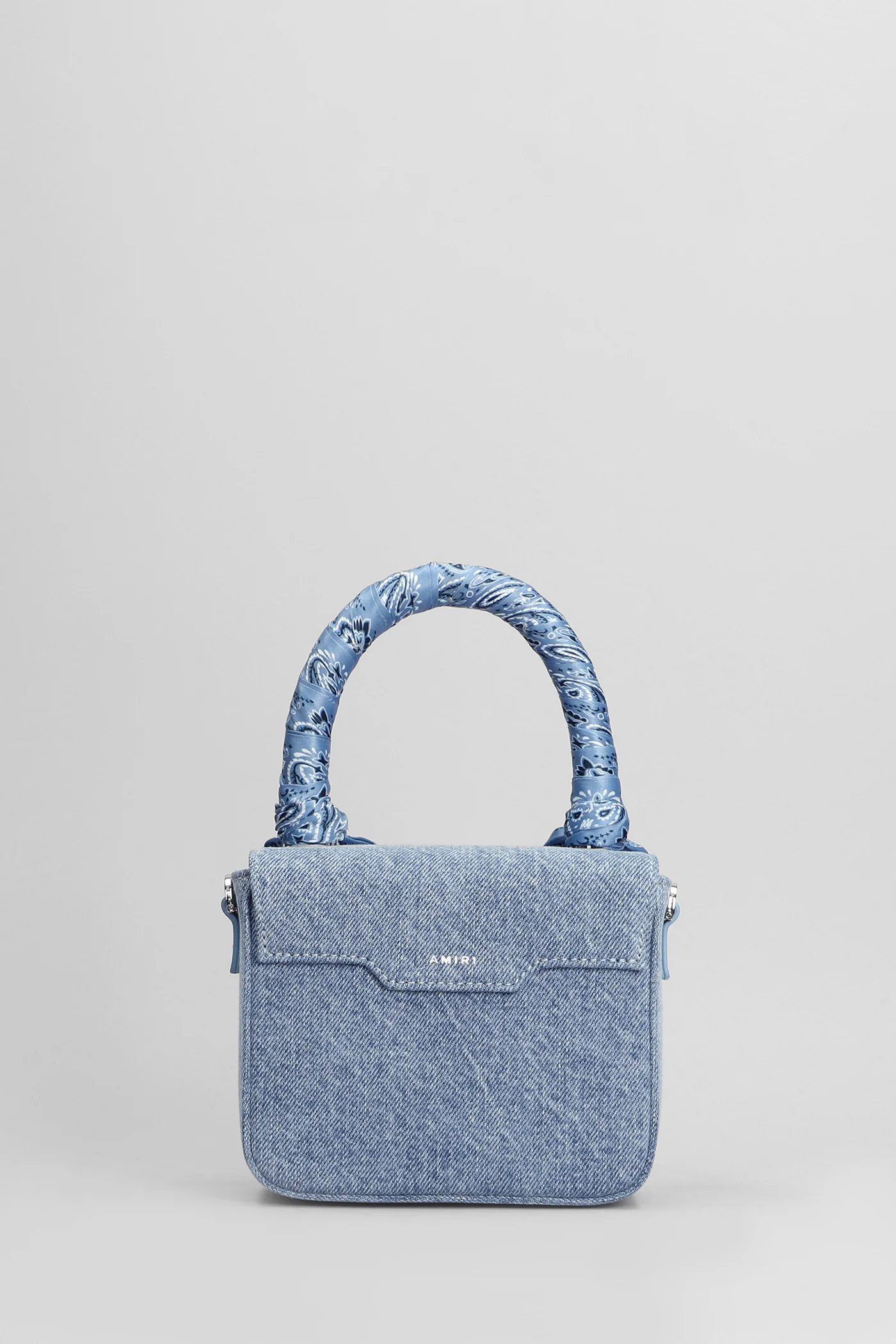 Hand bag in blue cotton - Image 3