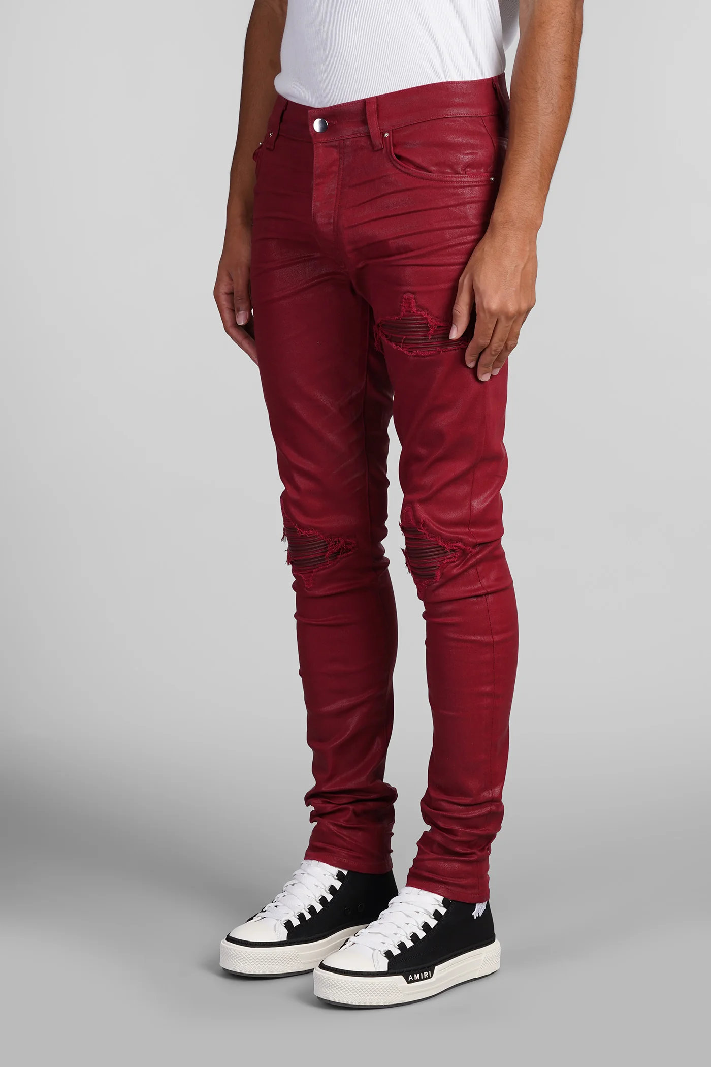 Jeans in bordeaux cotton - Image 4