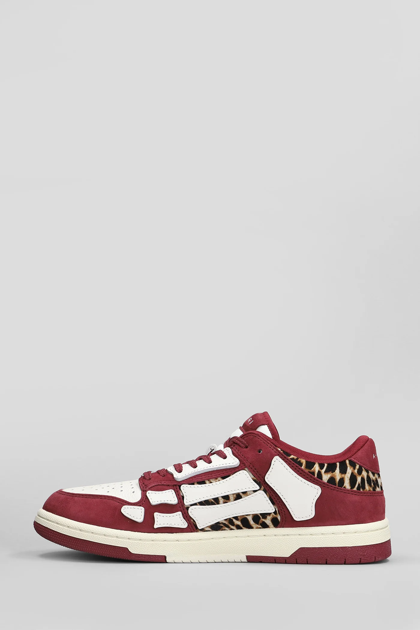Leopard skel top low Sneakers in bordeaux leather - Image 3