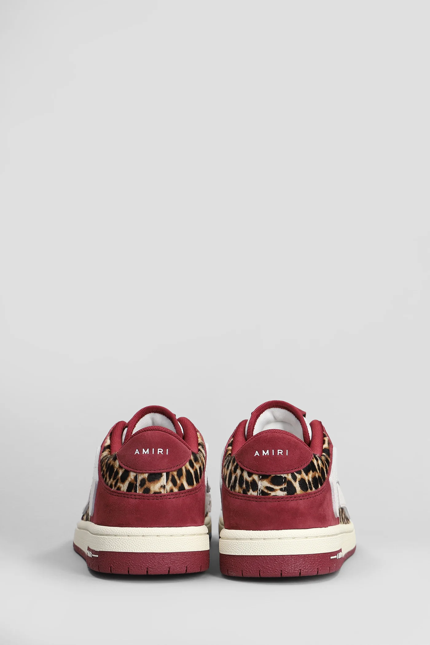 Leopard skel top low Sneakers in bordeaux leather - Image 4