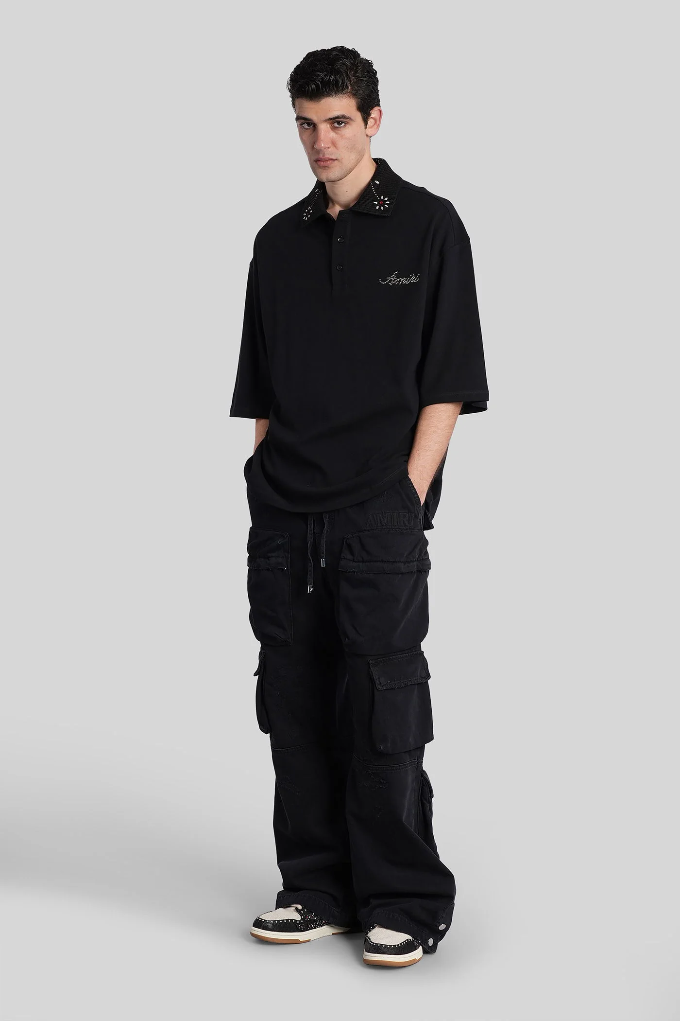 Polo in blue cotton - Image 2