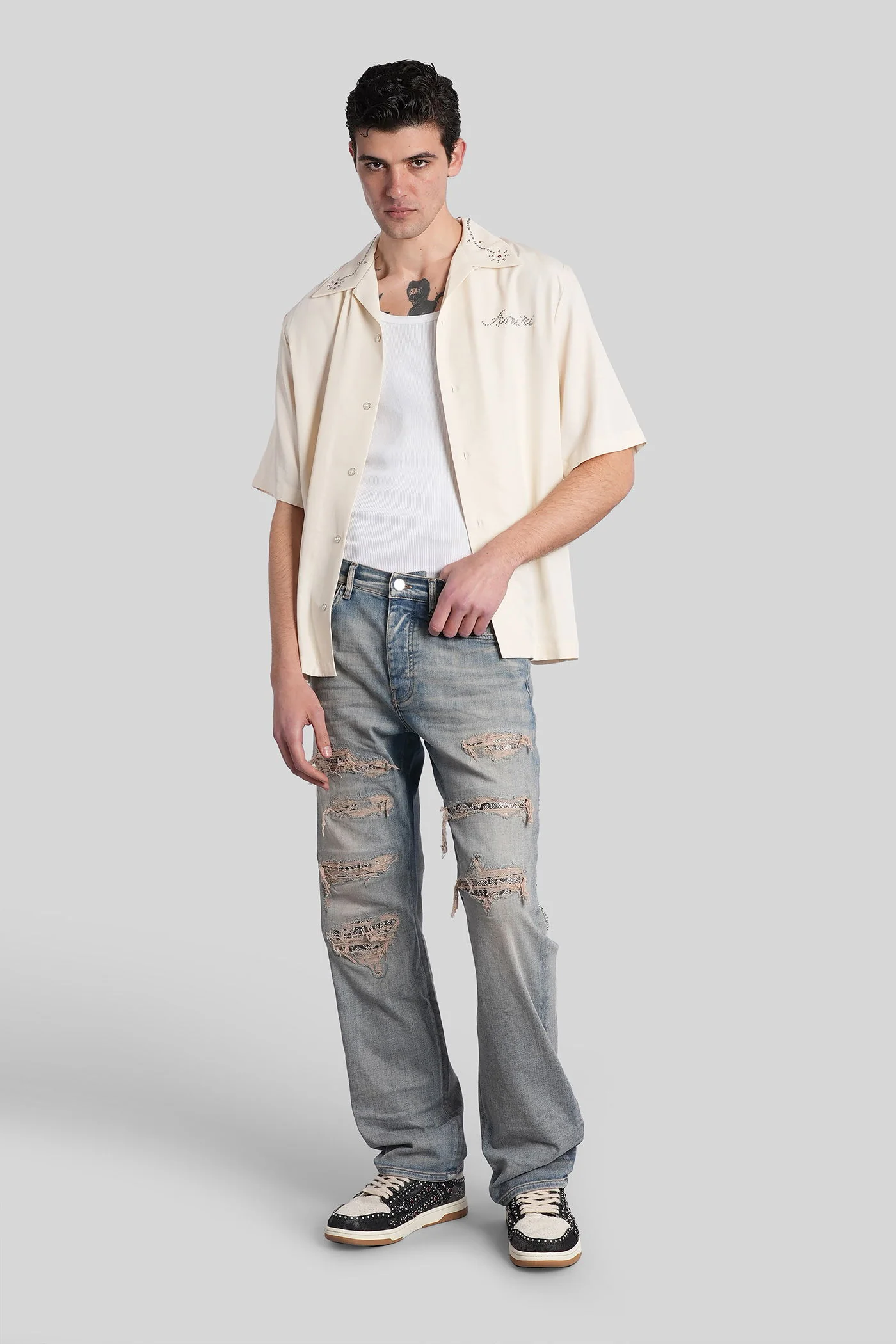 Shirt in beige polyester - Image 2