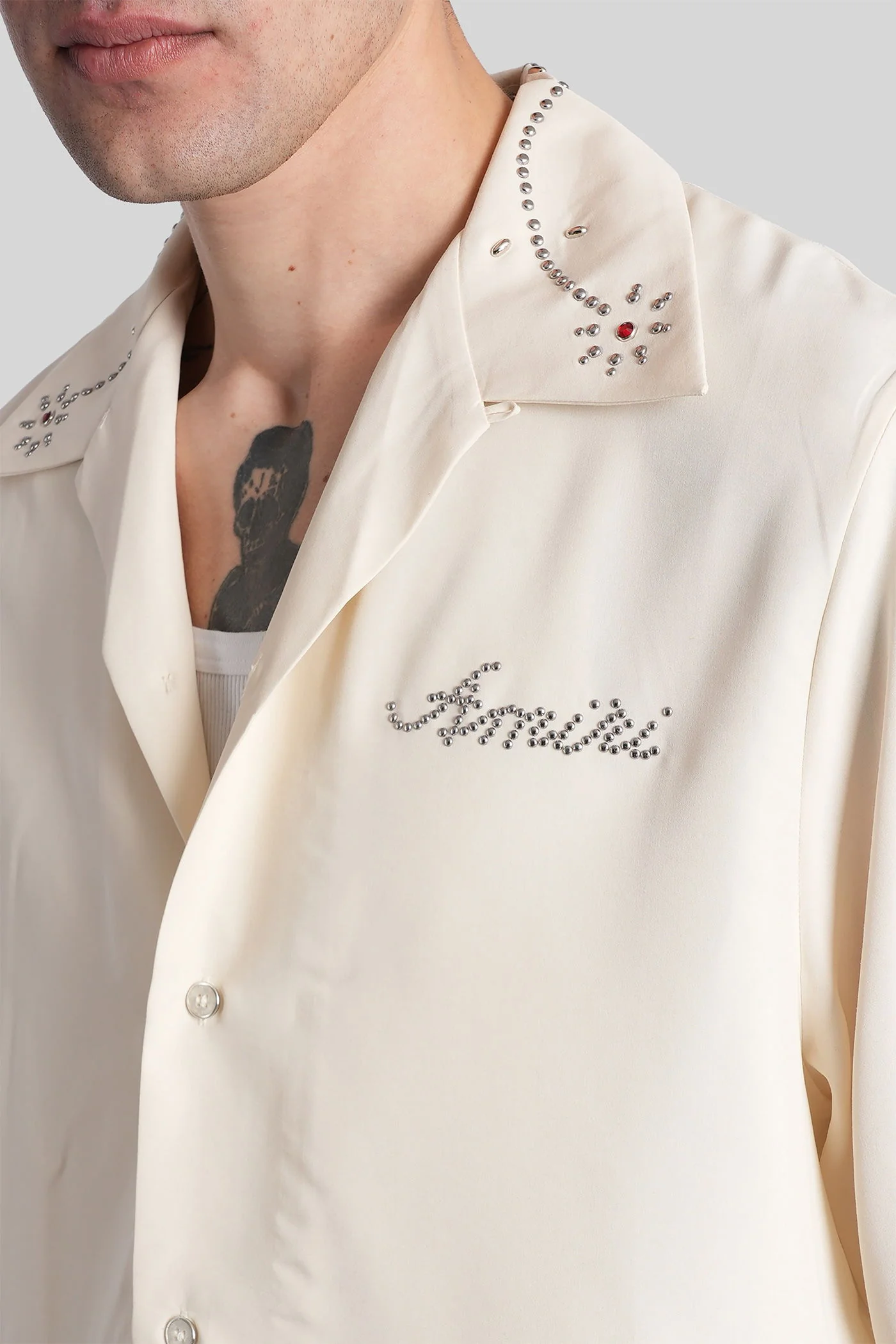 Shirt in beige polyester - Image 5