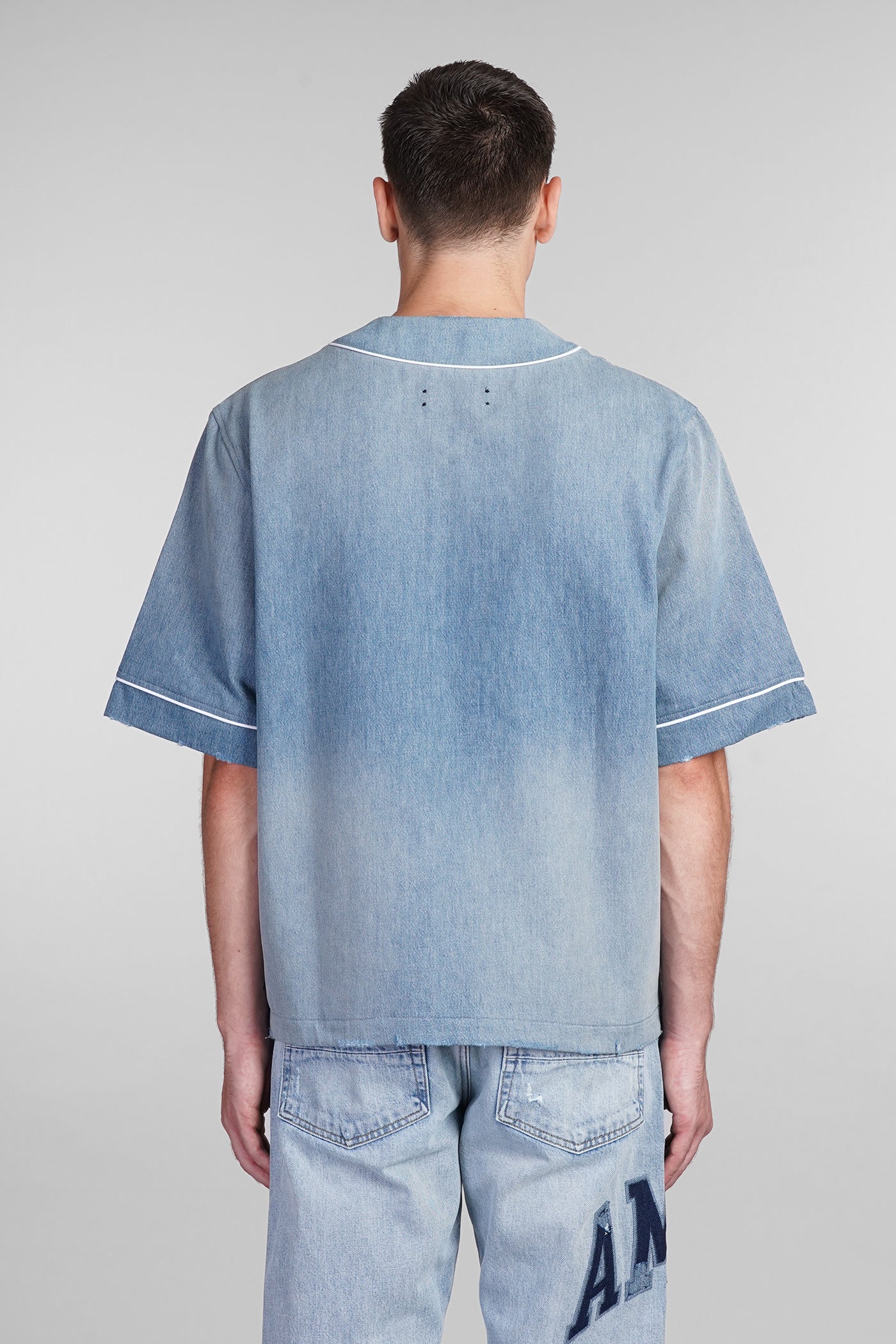 Shirt in blue cotton - Image 3