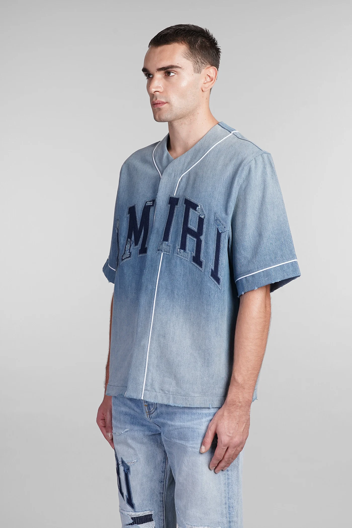 Shirt in blue cotton - Image 4