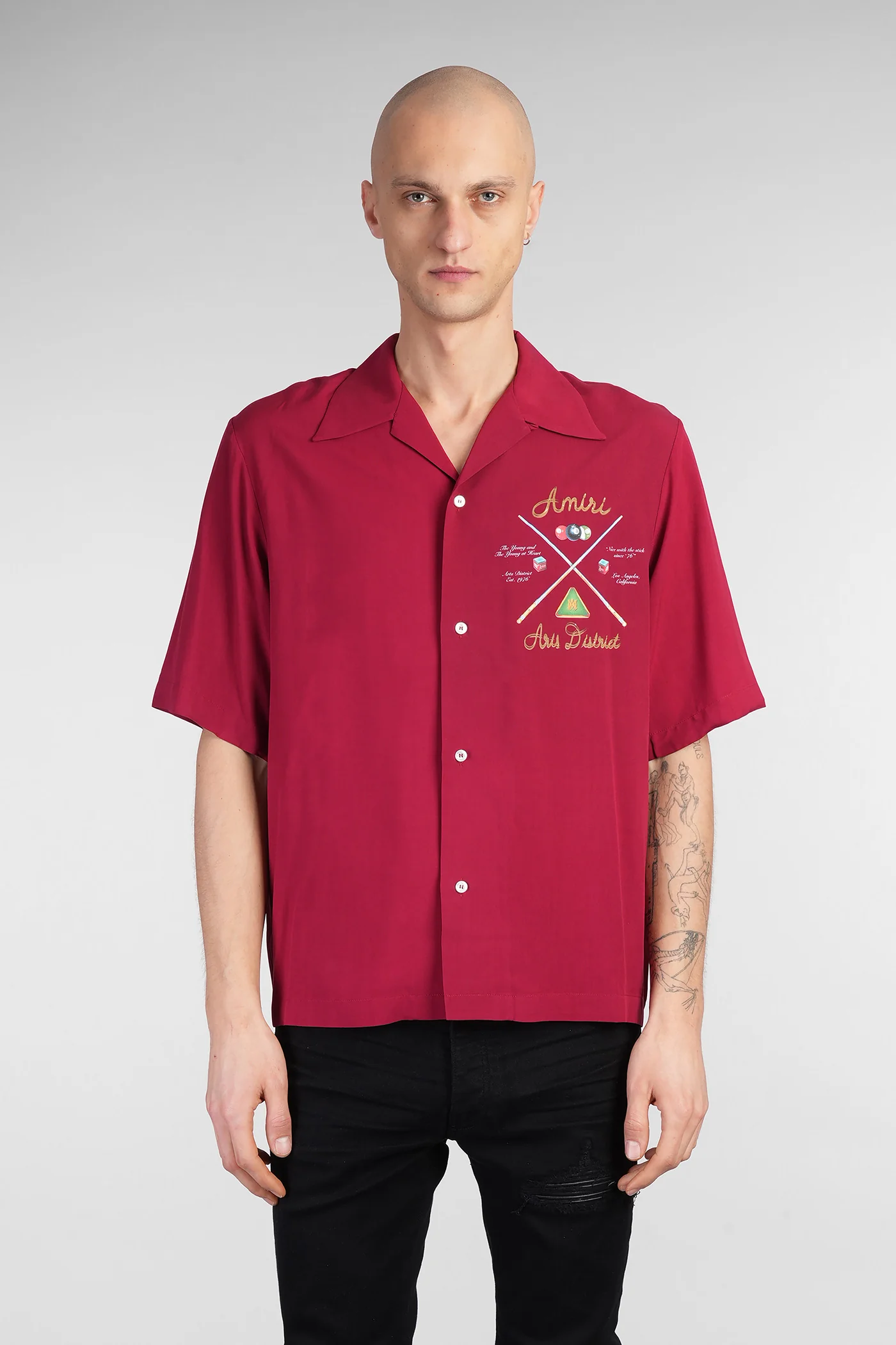 Shirt in bordeaux viscose