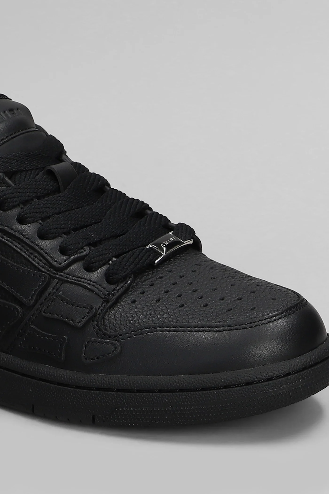 Skel top low Sneakers in black leather - Image 5