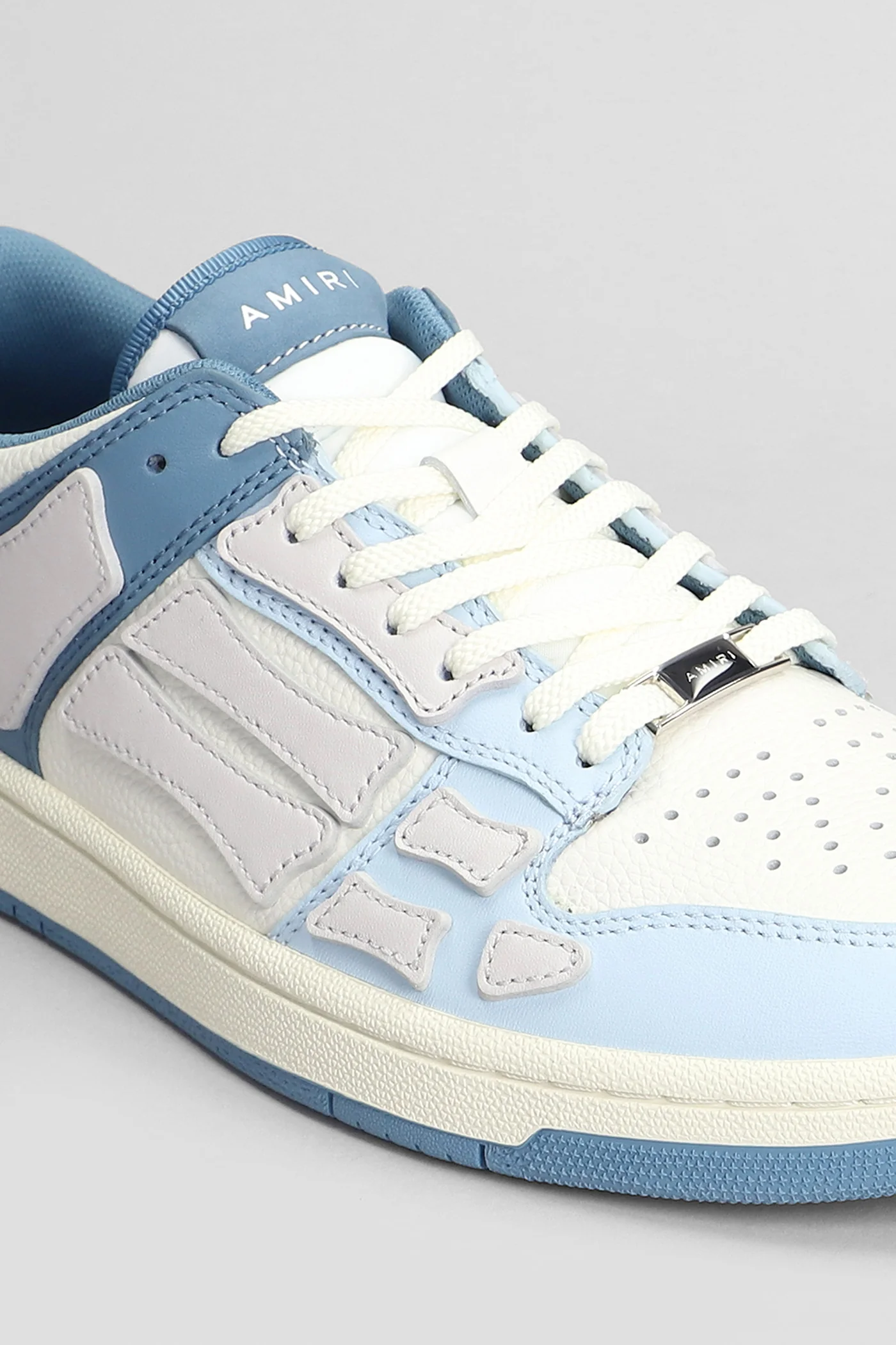 Skel top Sneakers in cyan leather - Image 5