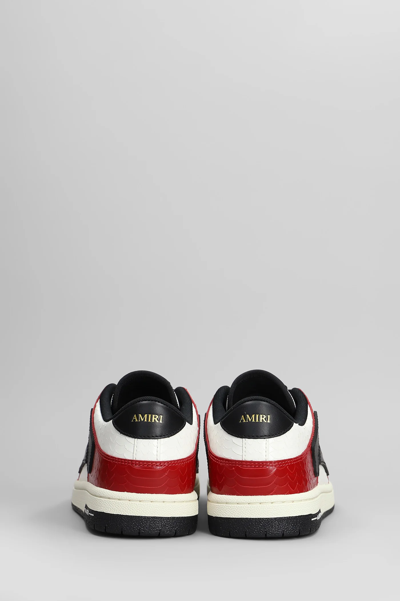 Snake skel top low Sneakers in red leather - Image 4