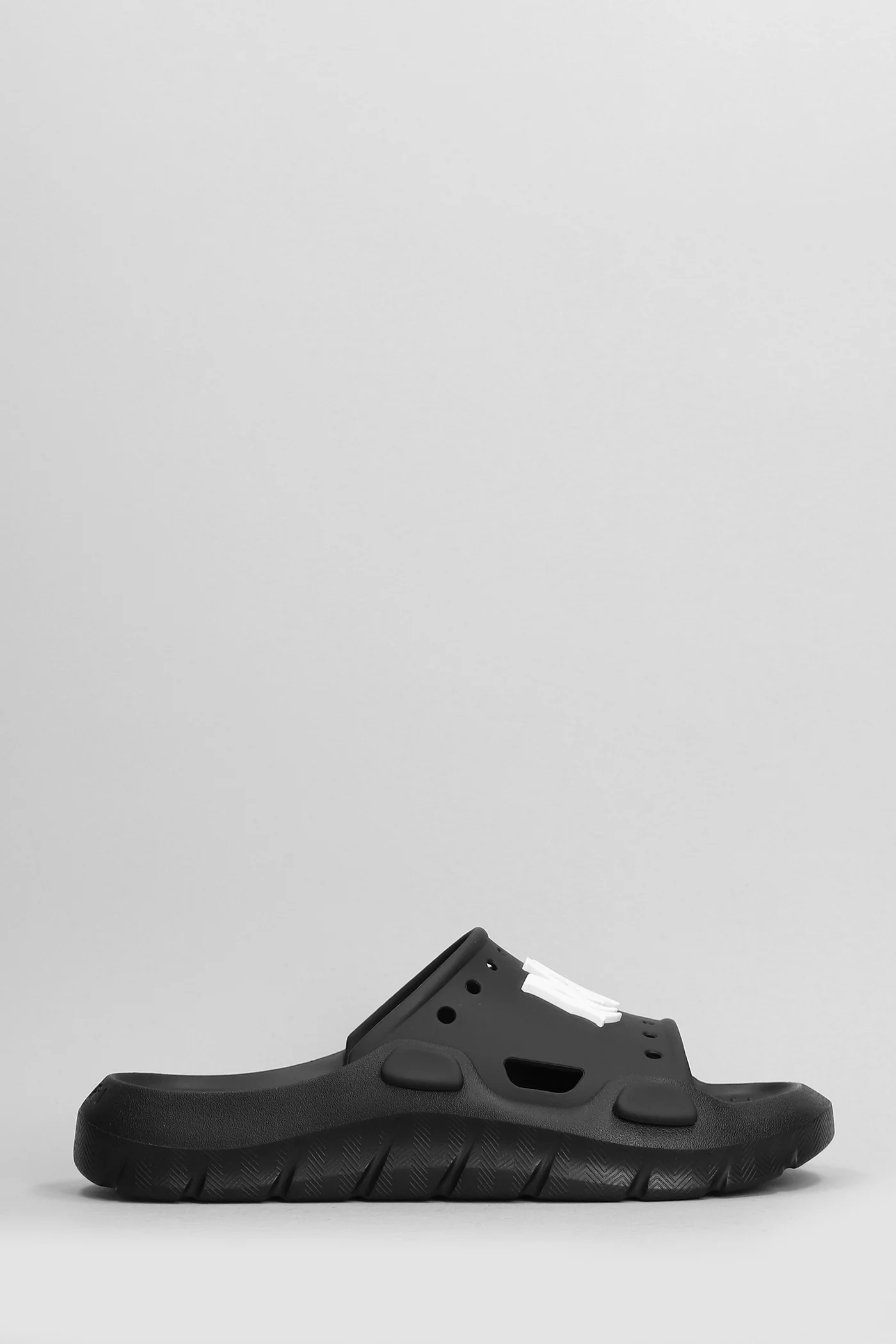 Sunday slide Flats in black rubber/plasic