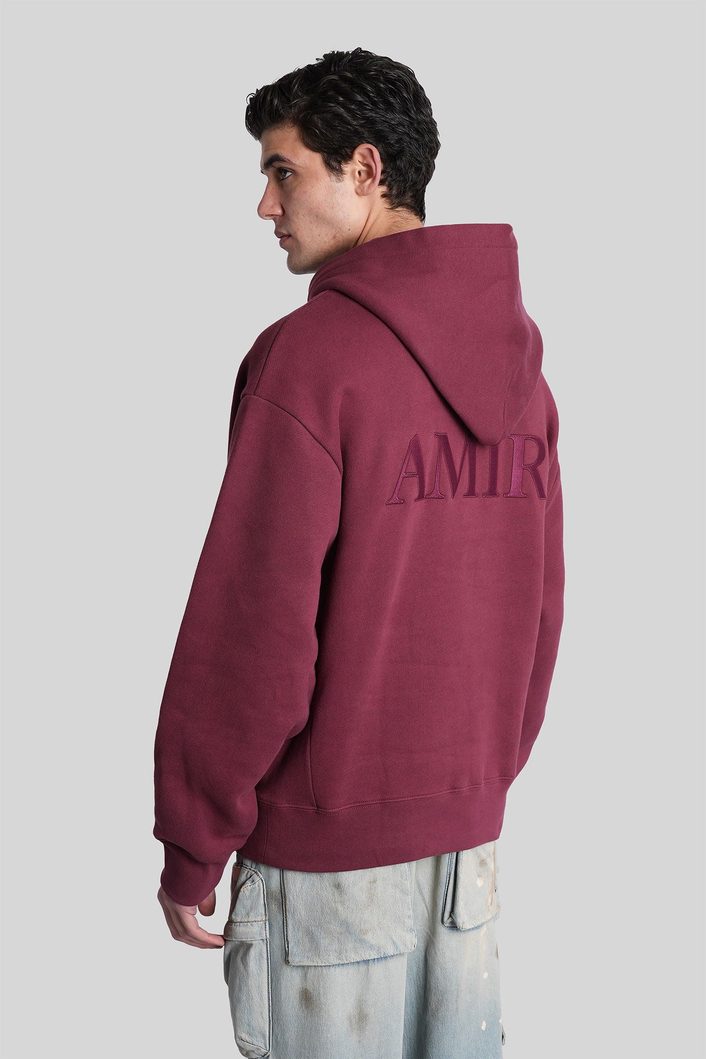 Sweatshirt in bordeaux cotton - Image 3