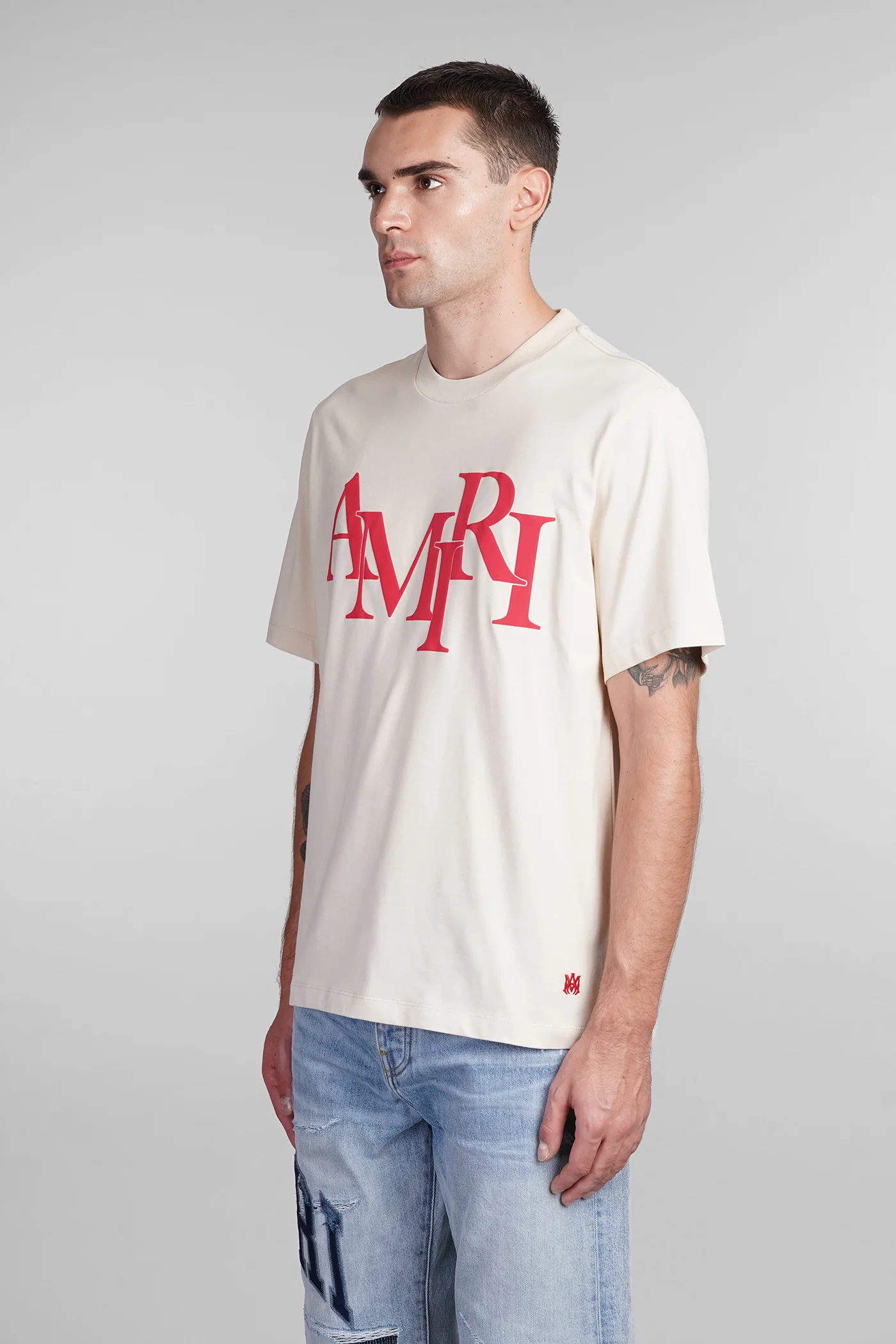 T-Shirt in beige cotton - Image 4