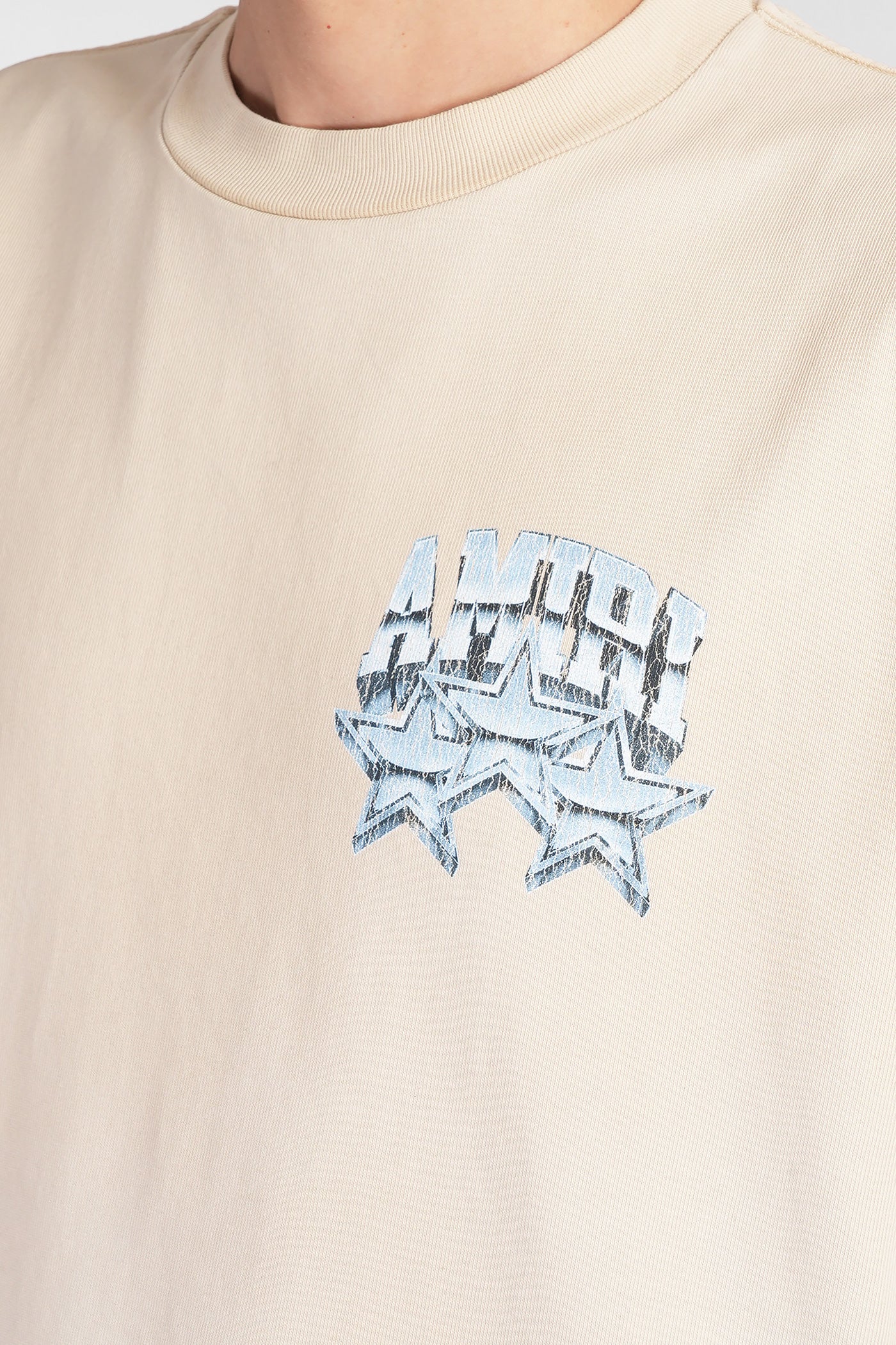 T-Shirt in beige cotton - Image 5