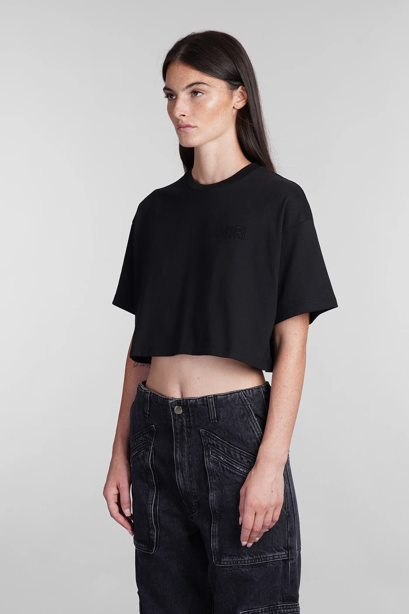 T-Shirt in black cotton - Image 4