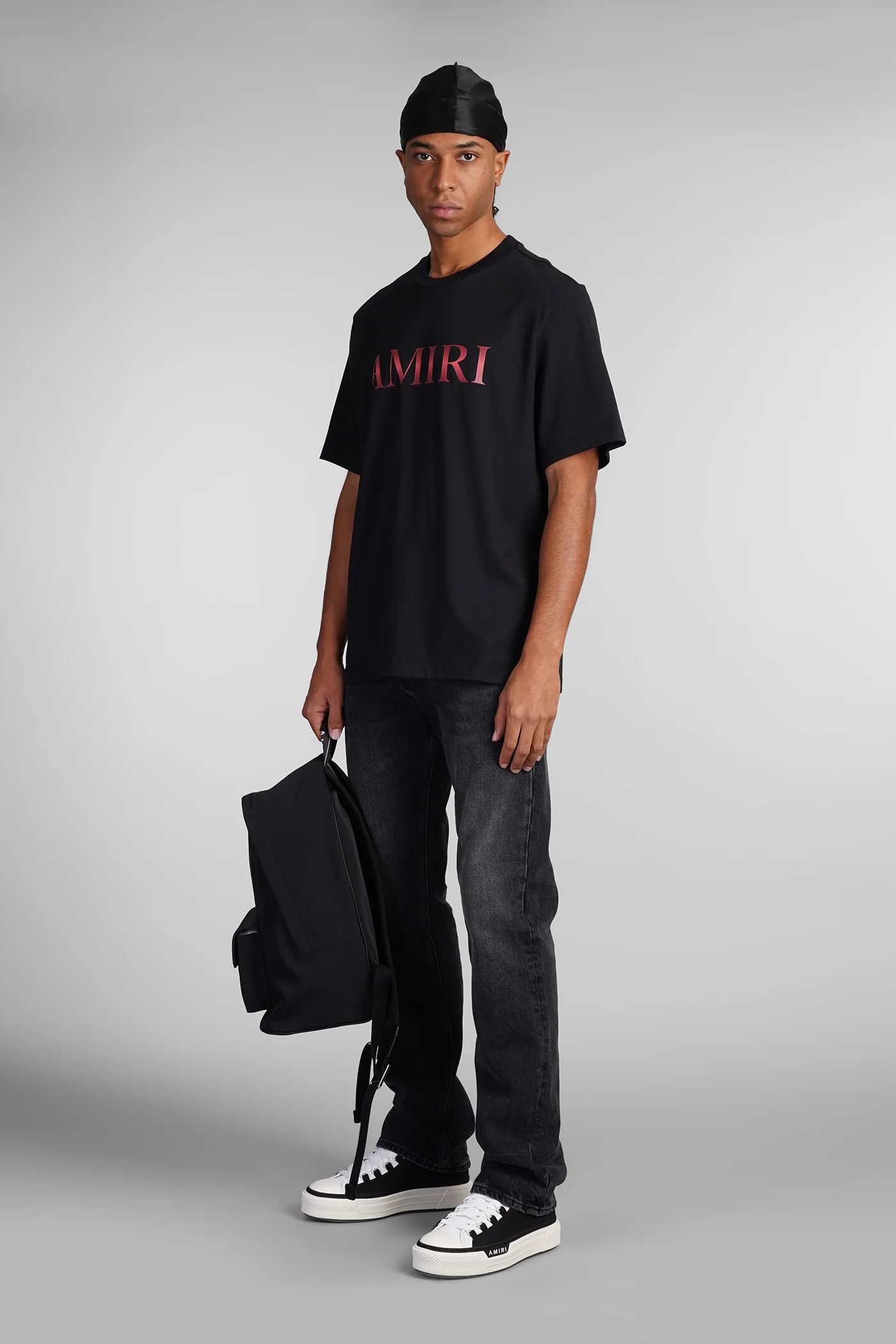 T-Shirt in black cotton - Image 2