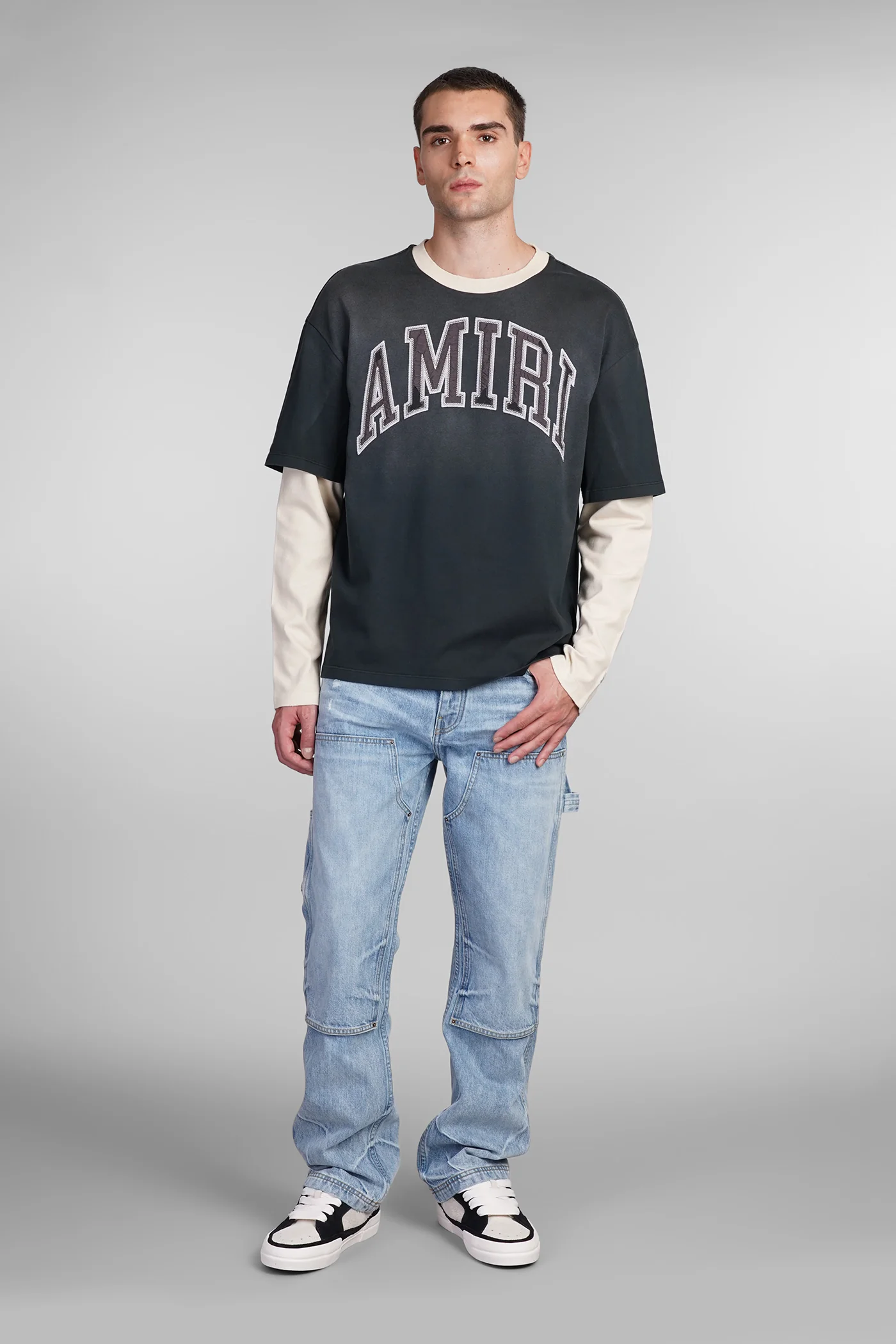 T-Shirt in black cotton - Image 2