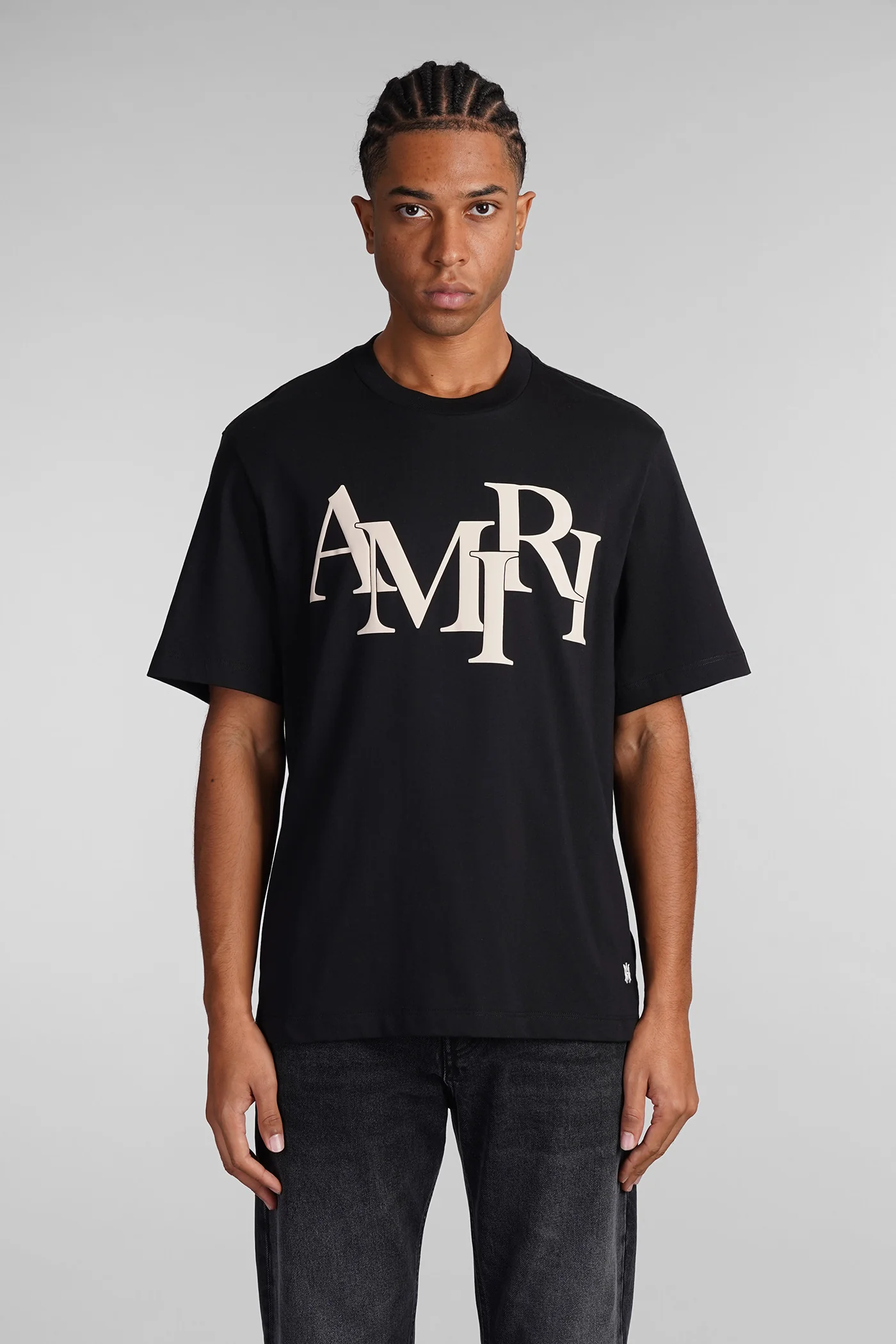 T-Shirt in black cotton