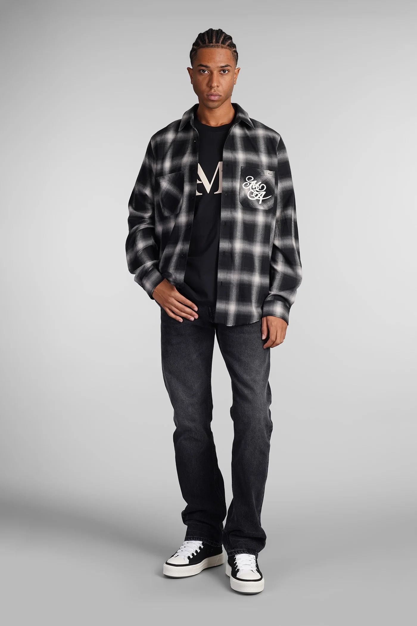T-Shirt in black cotton - Image 2