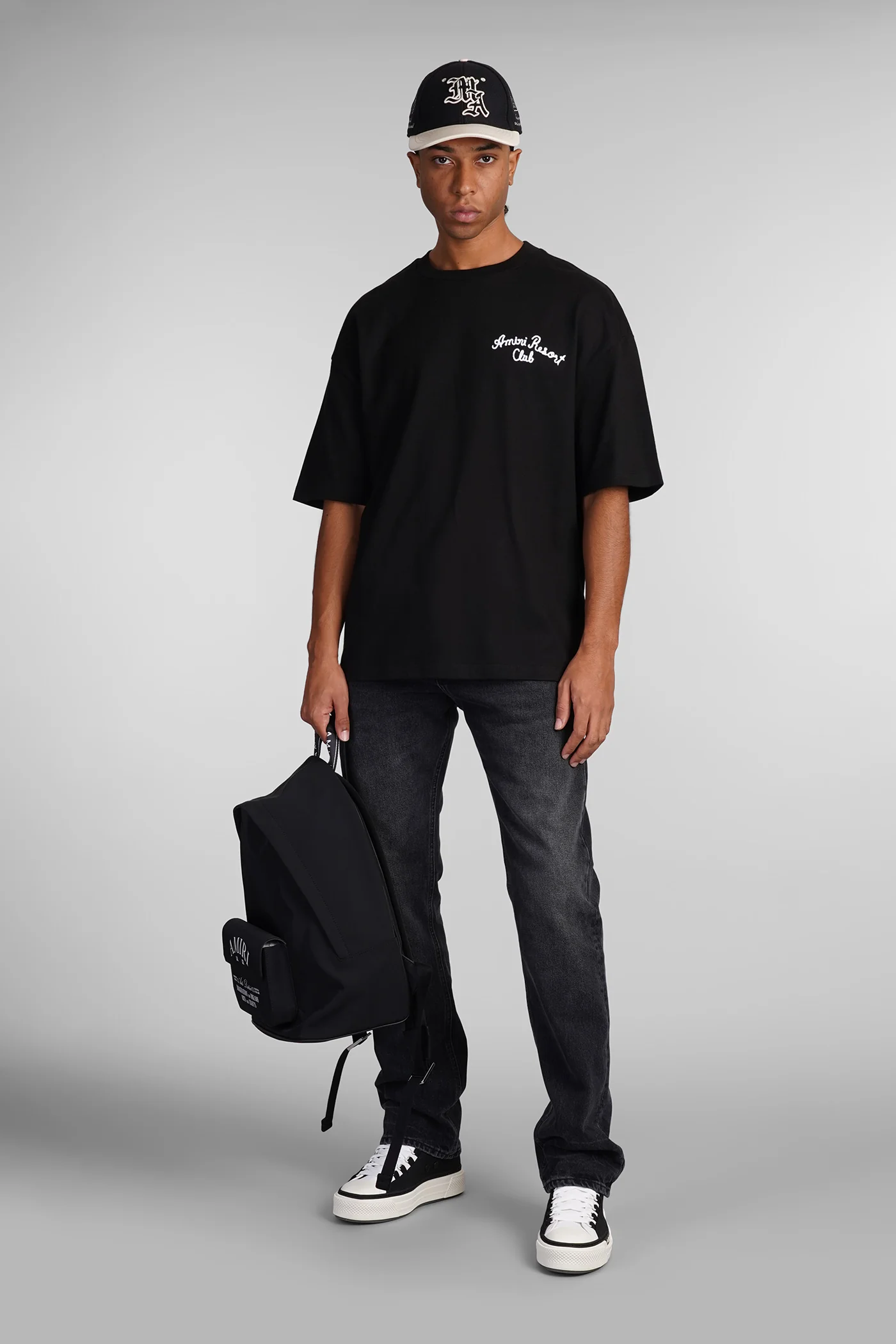 T-Shirt in black cotton - Image 2