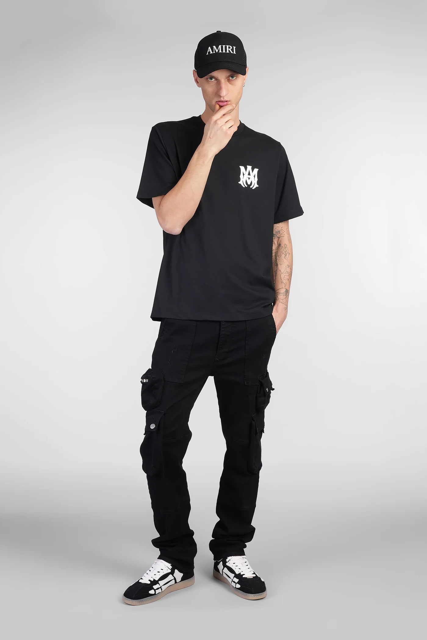 T-Shirt in black cotton - Image 2