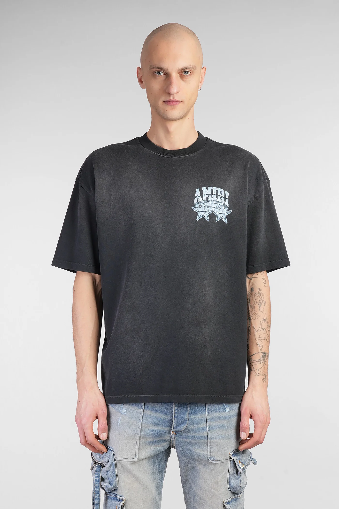 T-Shirt in black cotton