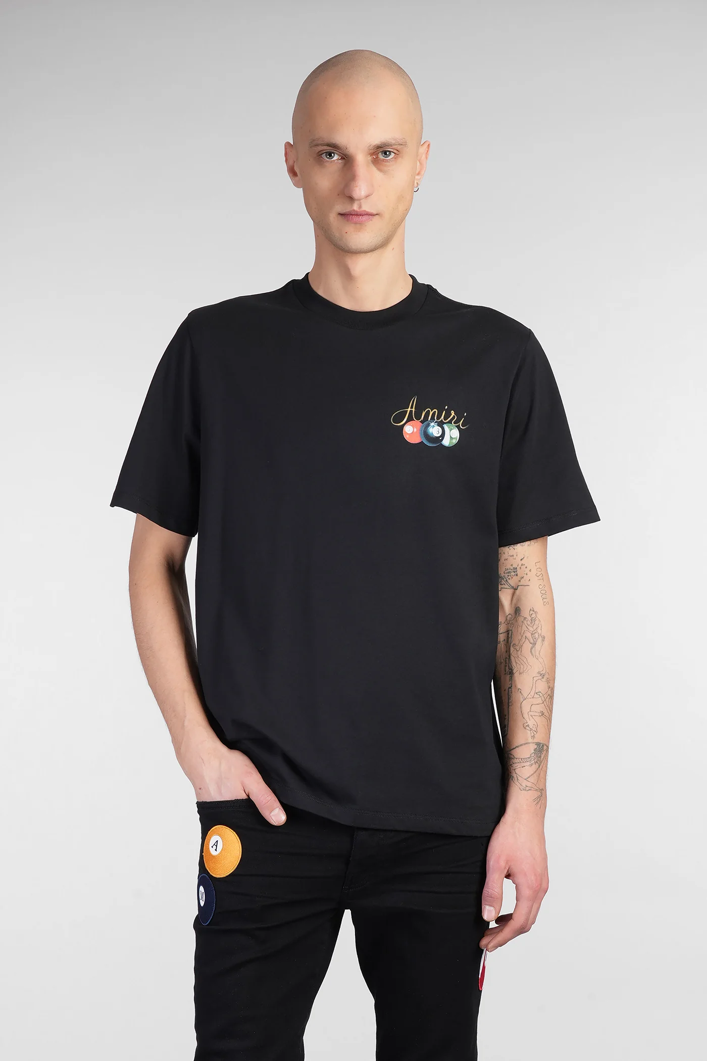 T-Shirt in black cotton